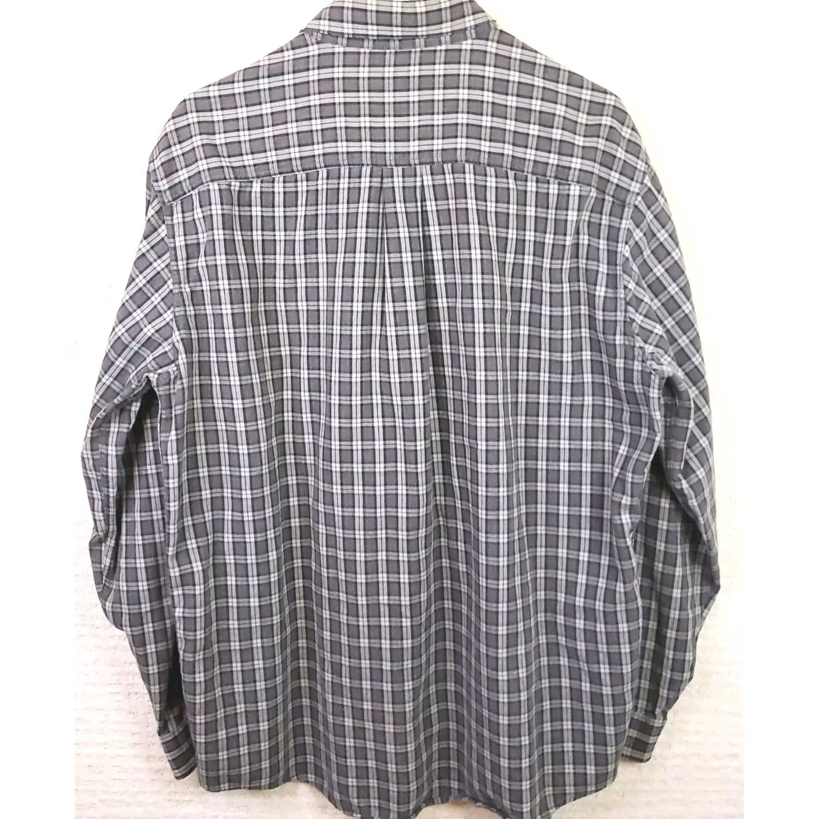 Vintage L.L. Bean Men's L Gray Red Flannel Plaid Button-Up Shirt Regular Fit Cotton Soft Casual Outdoor Size US L / EU 52-54 / 3 - 6 Thumbnail