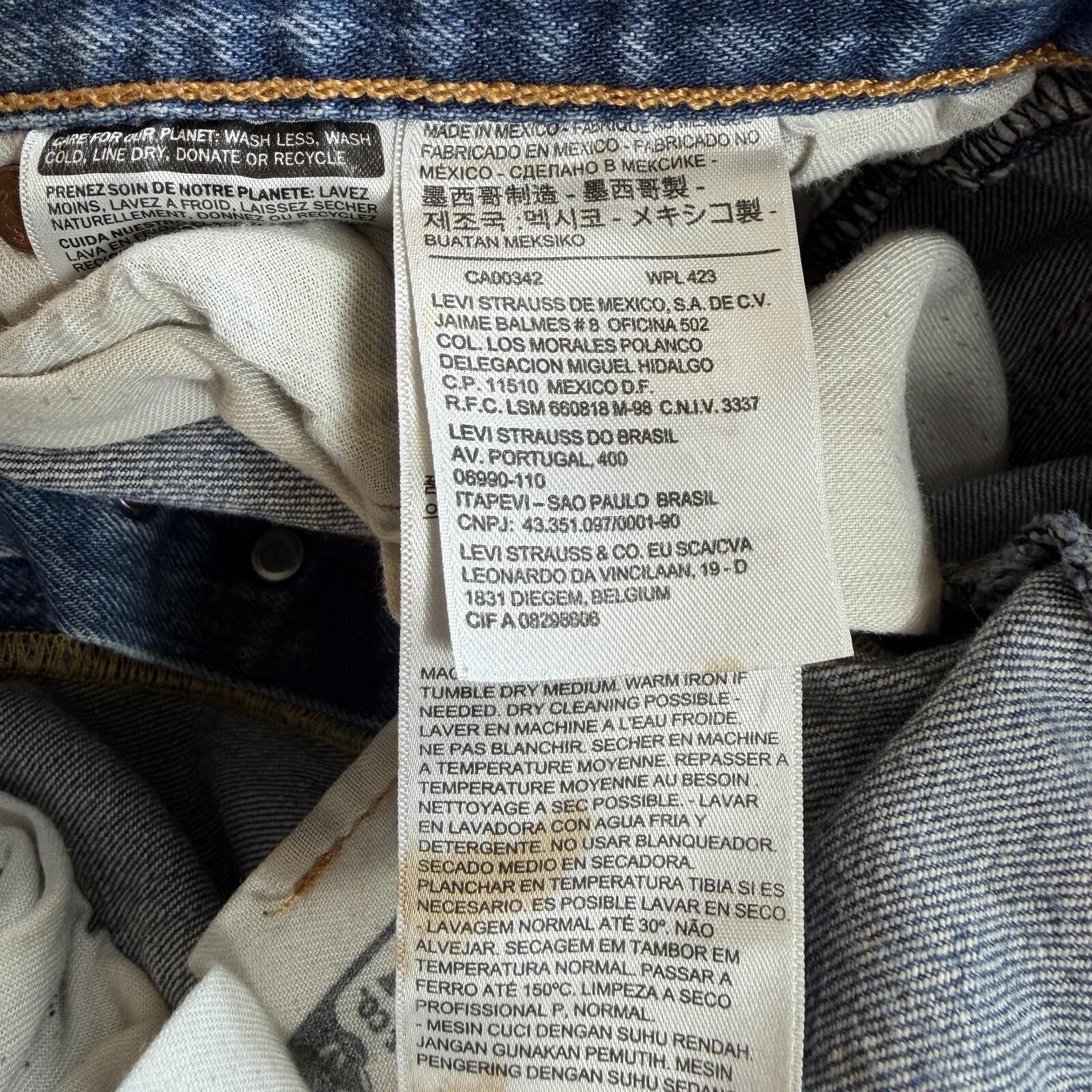 Levi's Levis 514 Slim Straight Jeans Mens 32x30 Blue Wash Faded Size US 32 / EU 48 - 6 Thumbnail