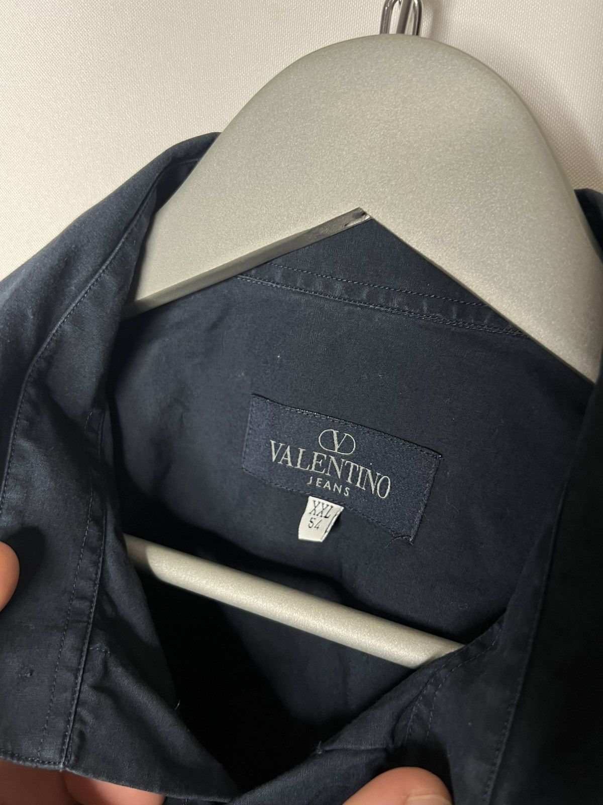 Valentino Vintage Valentino Luxury Shirt Tee Short Sleeve Navy Blue Size US XXL / EU 58 / 5 - 8 Thumbnail
