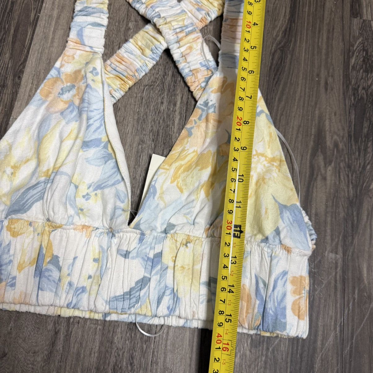 Abercrombie & Fitch Abercrombie & Fitch White Floral V-Neck Crop Cami Size S / US 4 / IT 40 - 7 Thumbnail