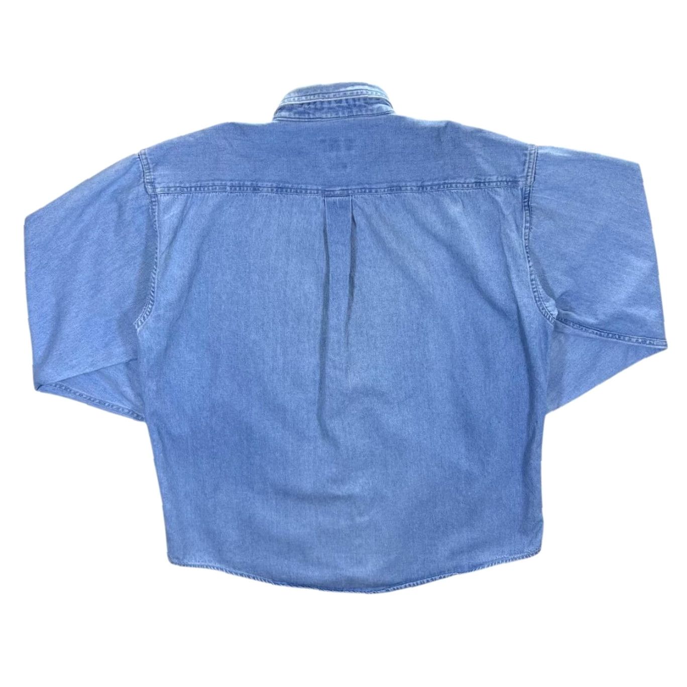 Club Room VINTAGE Club Room Blue Denim Long Sleeve Button-Up Cotton Shirt Large XL Mens Shirt Size US L / EU 52-54 / 3 - 3 Thumbnail