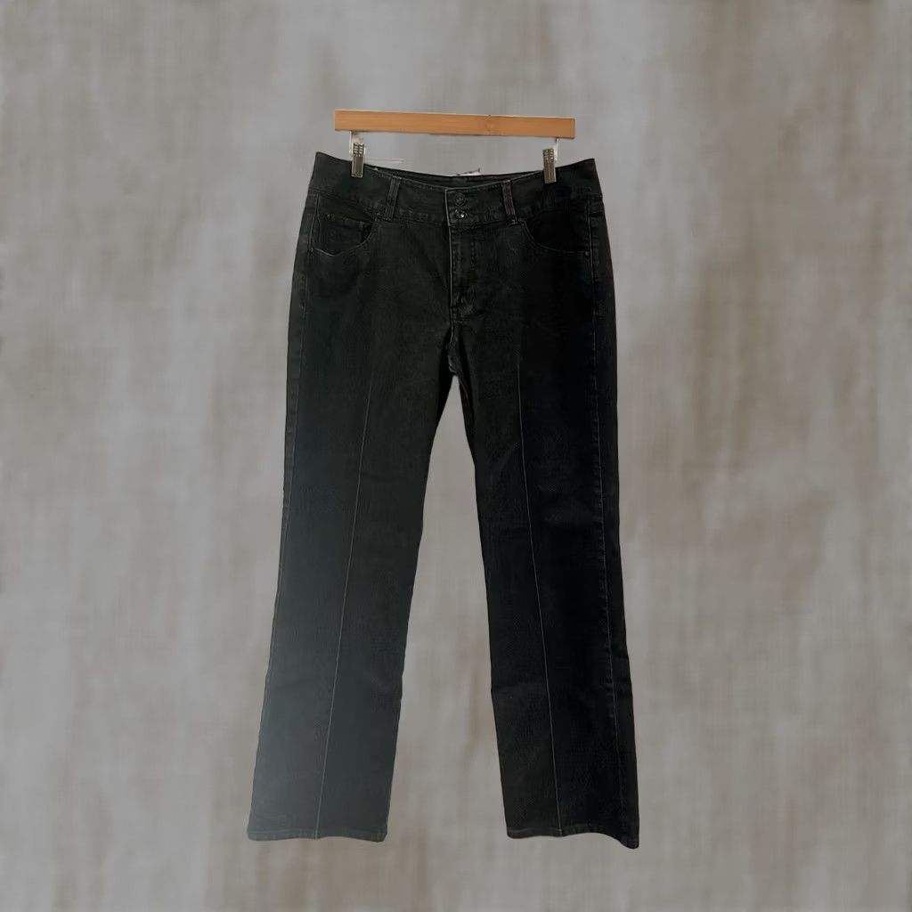 Vintage Jeanstar Jeans Women Size 12 34x31 Dark Black Denim 5-Pocket Zip Regular Straight Modern Comfortable Everyday American Classic Vintage No Size 34" / US 12 / IT 48 - 1 Thumbnail