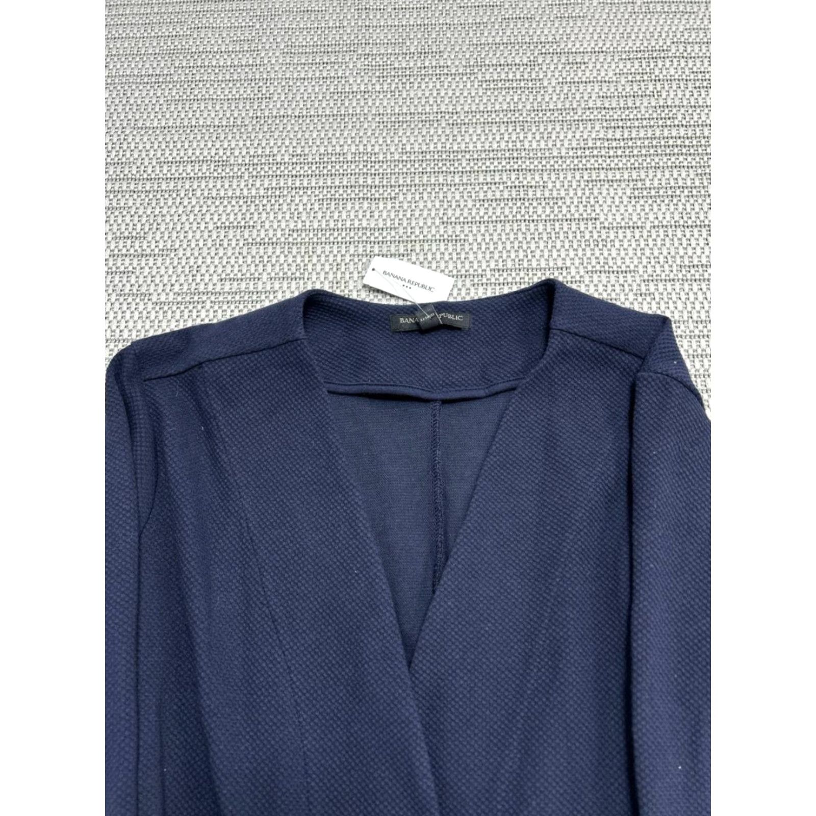 Banana Republic Banana Republic Pique Knit Jacket Womens Blue Large Semi Fitted Open Front New Jacket Size L / US 10 / IT 46 - 3 Thumbnail