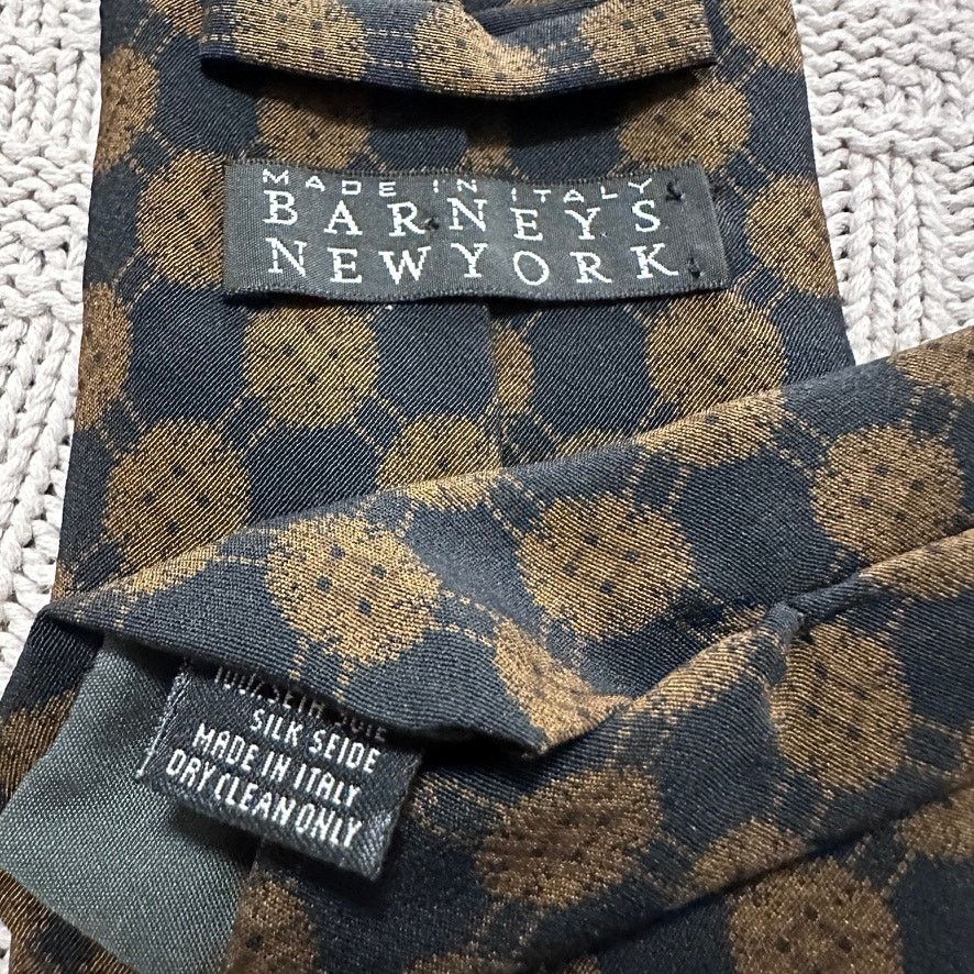 Barneys New York Barney's New York gold abstract polka dot silk tie Size ONE SIZE - 4 Thumbnail