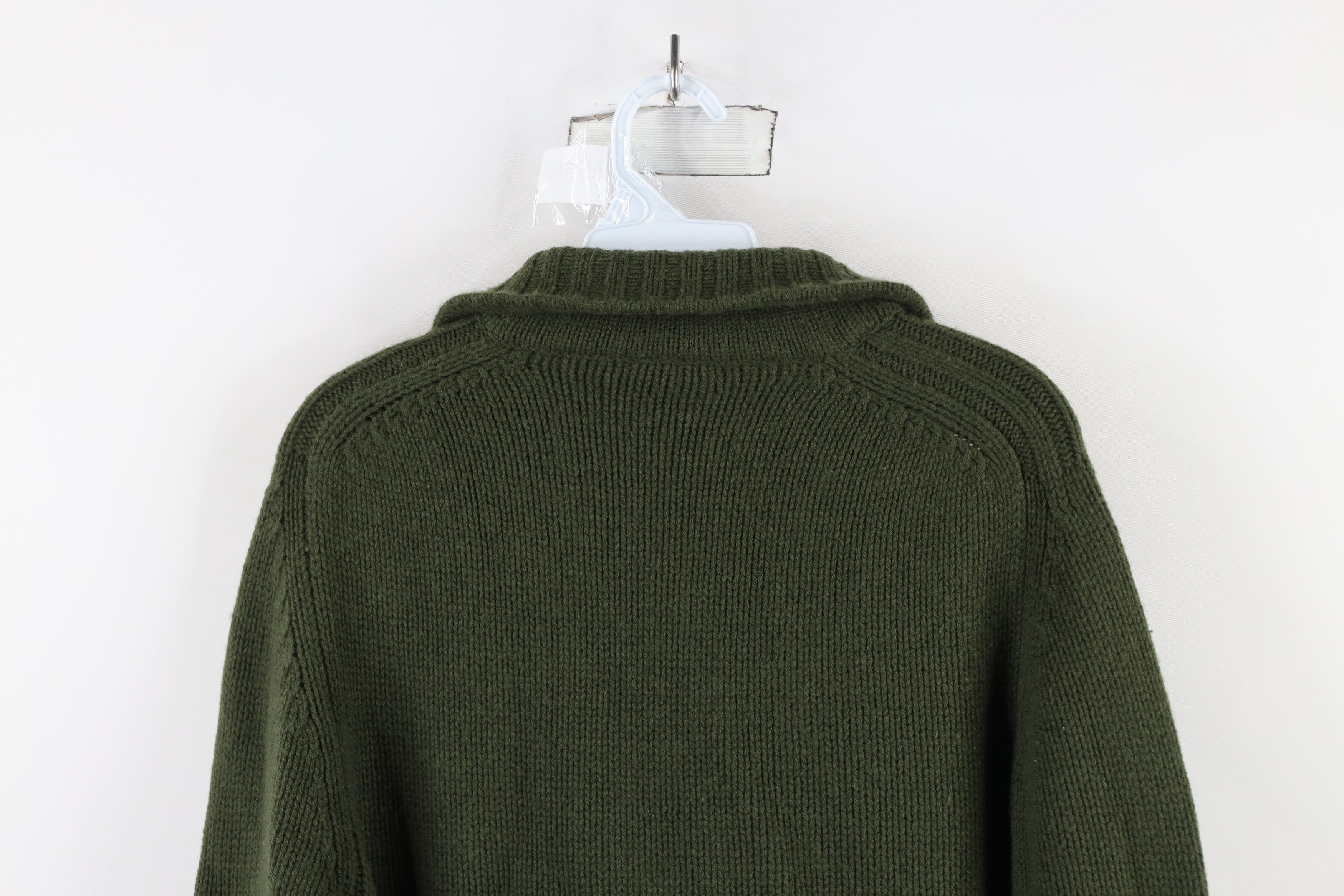 J.Crew × Vintage Vintage J Crew Chunky Knit Lambswool Henley Sweater Green Size US S / EU 44-46 / 1 - 10 Thumbnail