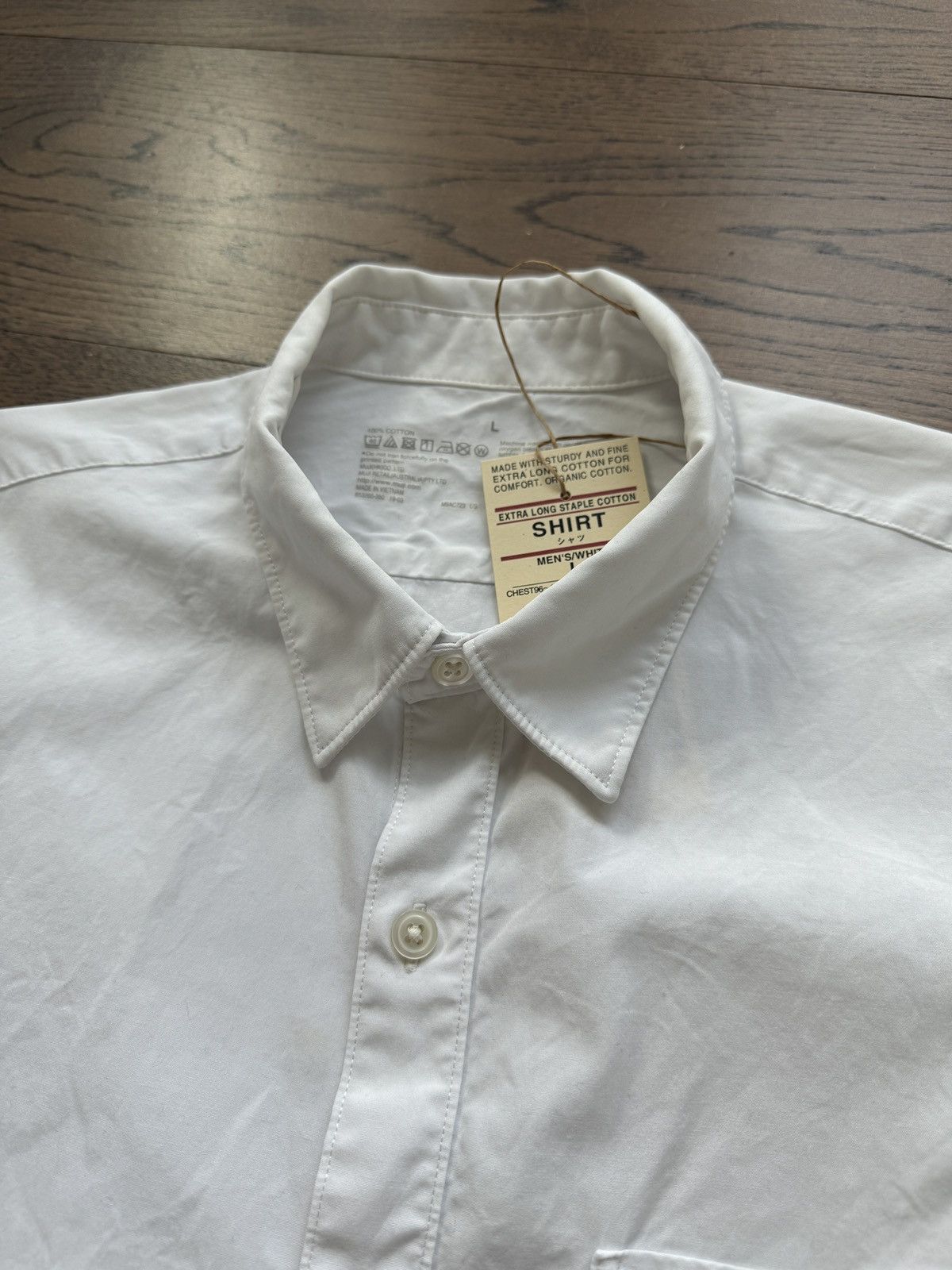 Muji MUJI Japan Organic Cotton Men Minimal Artist White Shirt Size US L / EU 52-54 / 3 - 10 Thumbnail