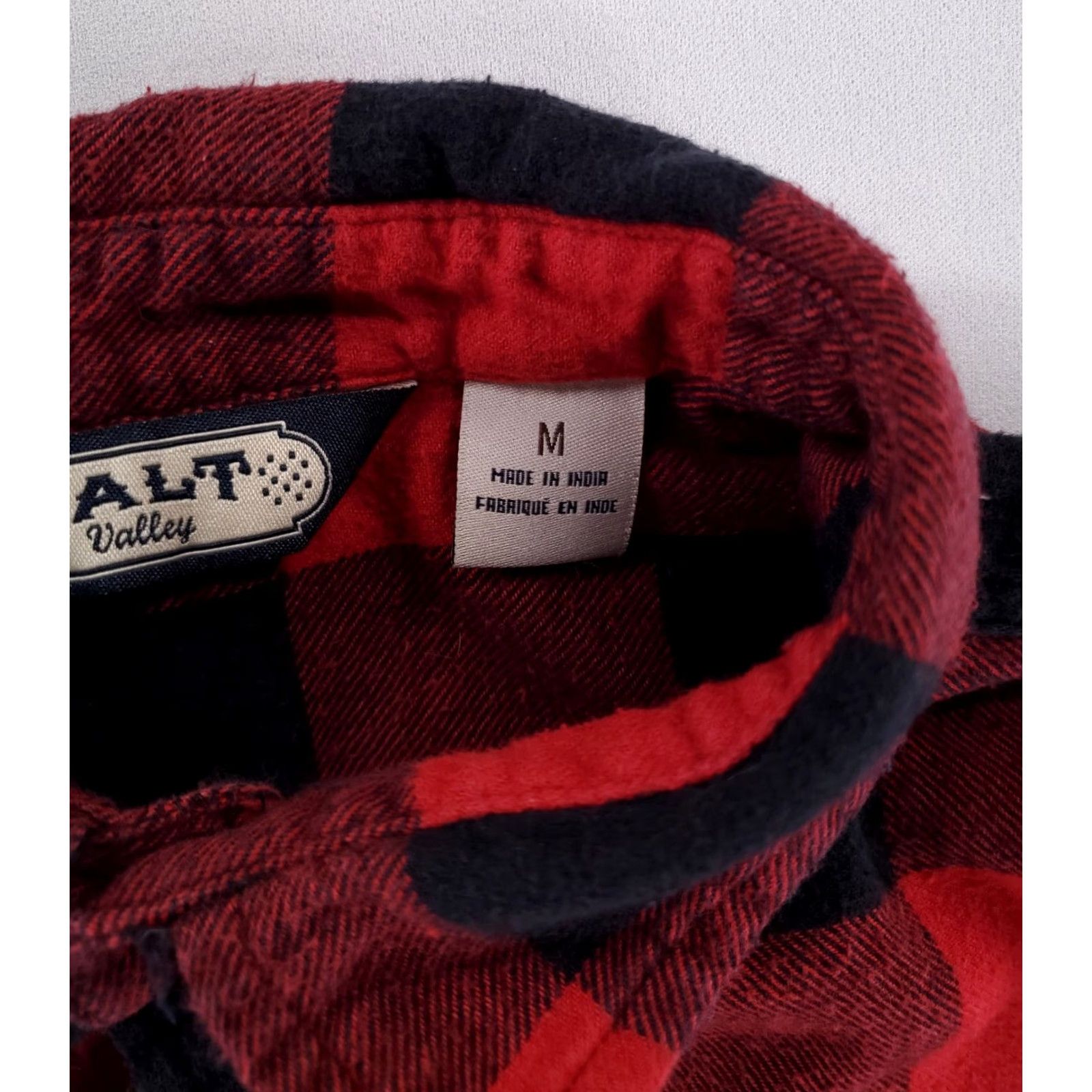 Vintage Salt Valley Buffalo Check Button Up Flannel Shirt Red Black Mens M Shirt Size US M / EU 48-50 / 2 - 3 Thumbnail