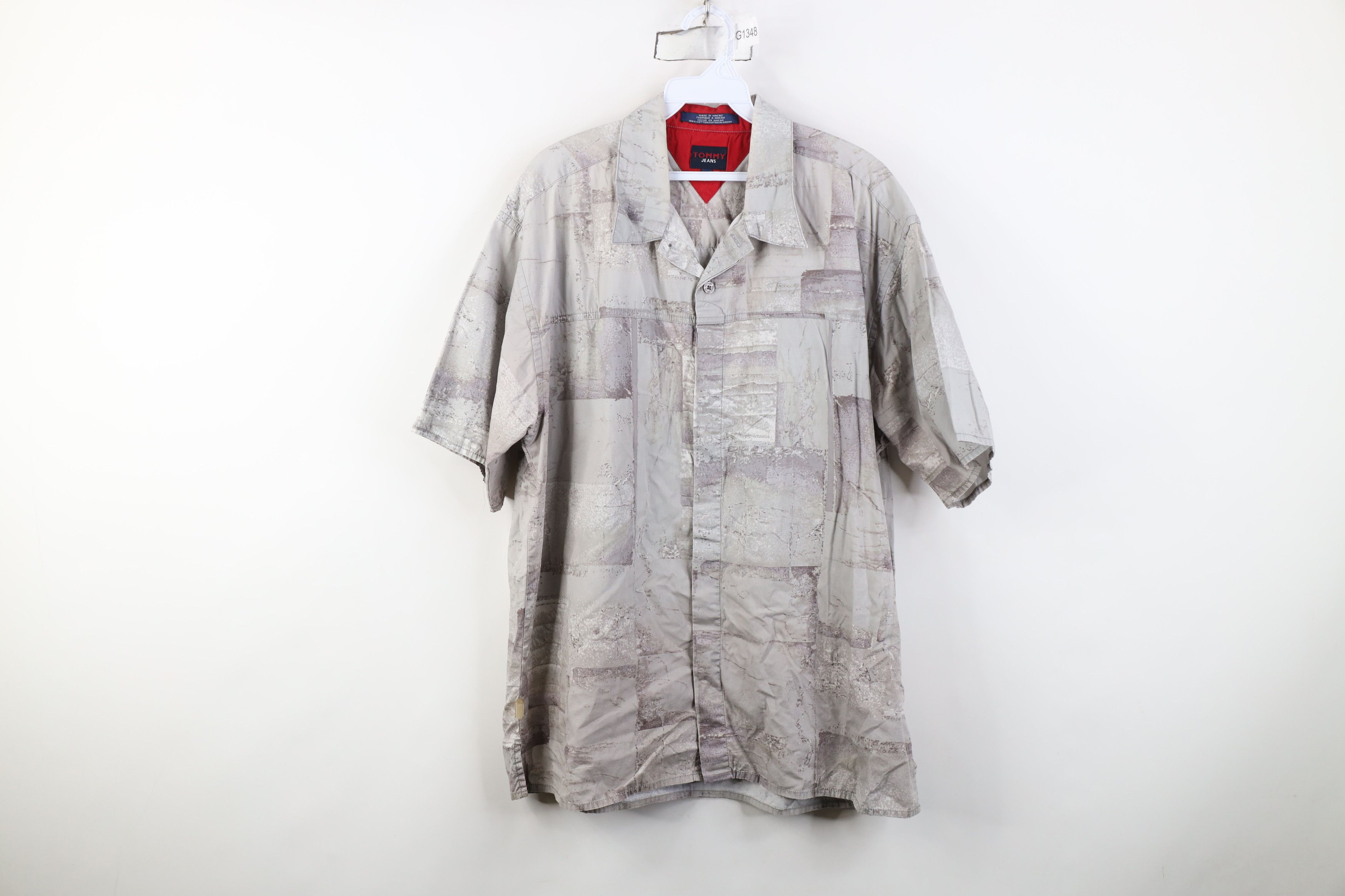 Tommy Hilfiger Vintage 90s Y2K Tommy Hilfiger Stone Wall Collared Shirt Size US XL / EU 56 / 4 - 1 Thumbnail
