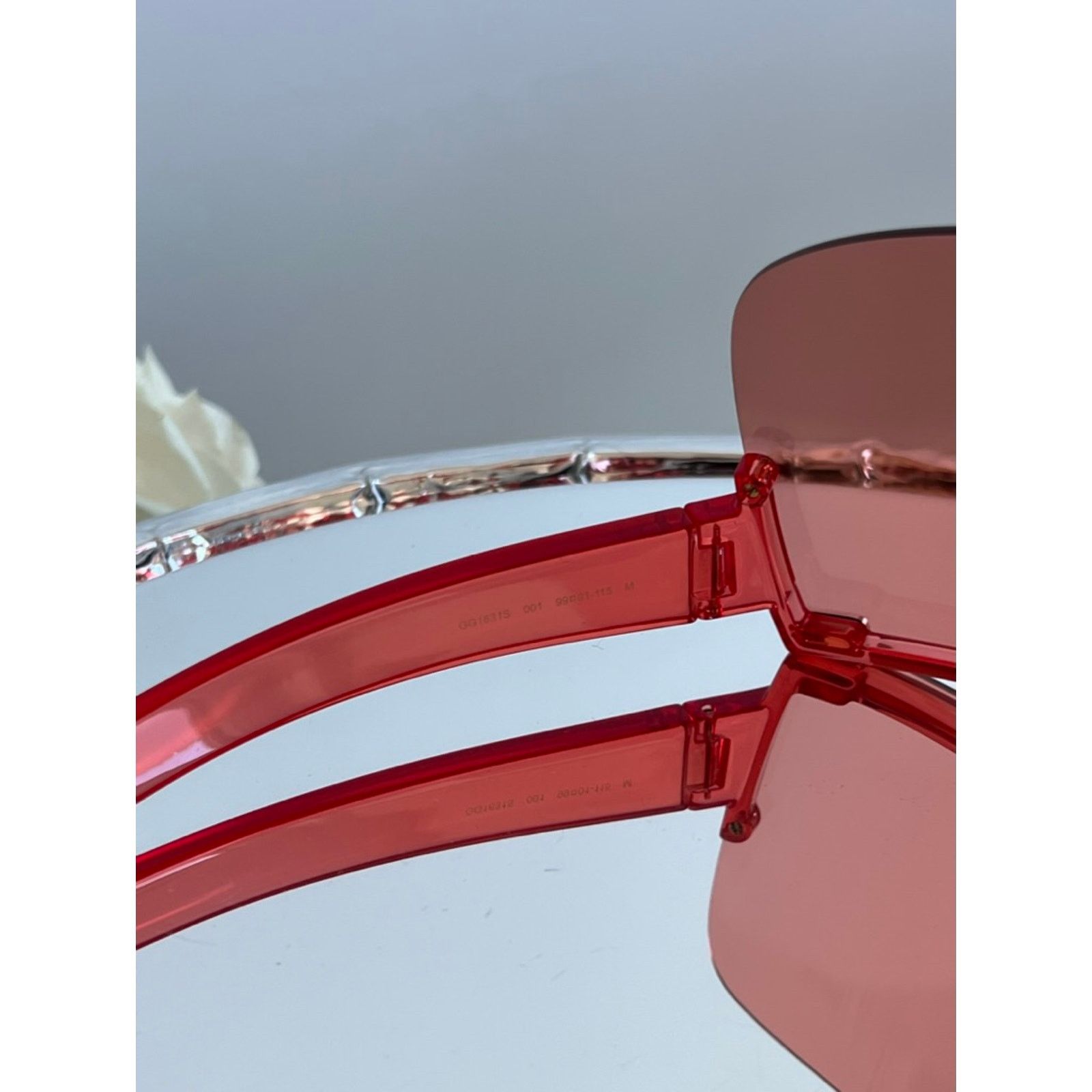 Gucci NEW Gucci GG1631S Red Mask Shield Sunglasses Size ONE SIZE - 9 Thumbnail