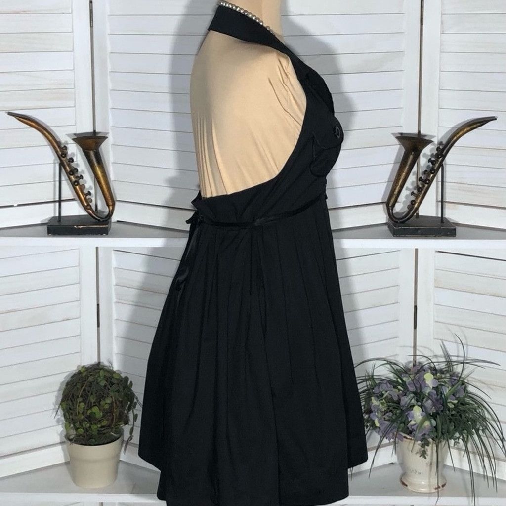 Bebe NWOT Bebe Halter Mini Dress Swing Backless Cotton Black sz M Size L / US 10 / IT 46 - 3 Thumbnail