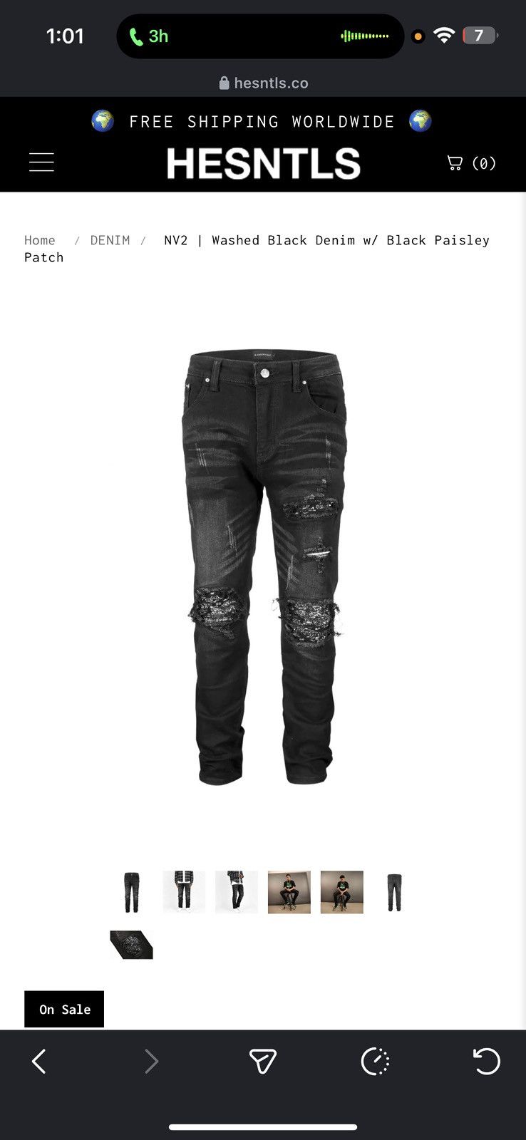 Other H.ESNTLS Patch Ripped Jeans Size US 34 / EU 50 - 1 Thumbnail