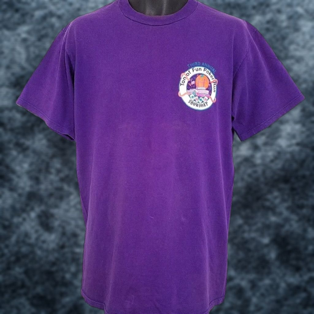 Jerzees VINTAGE Lake Mead Poker Run Mens T Shirt 90s Showboat Vegas Made In USA Large Purple Jerzees Size US L / EU 52-54 / 3 - 1 Thumbnail