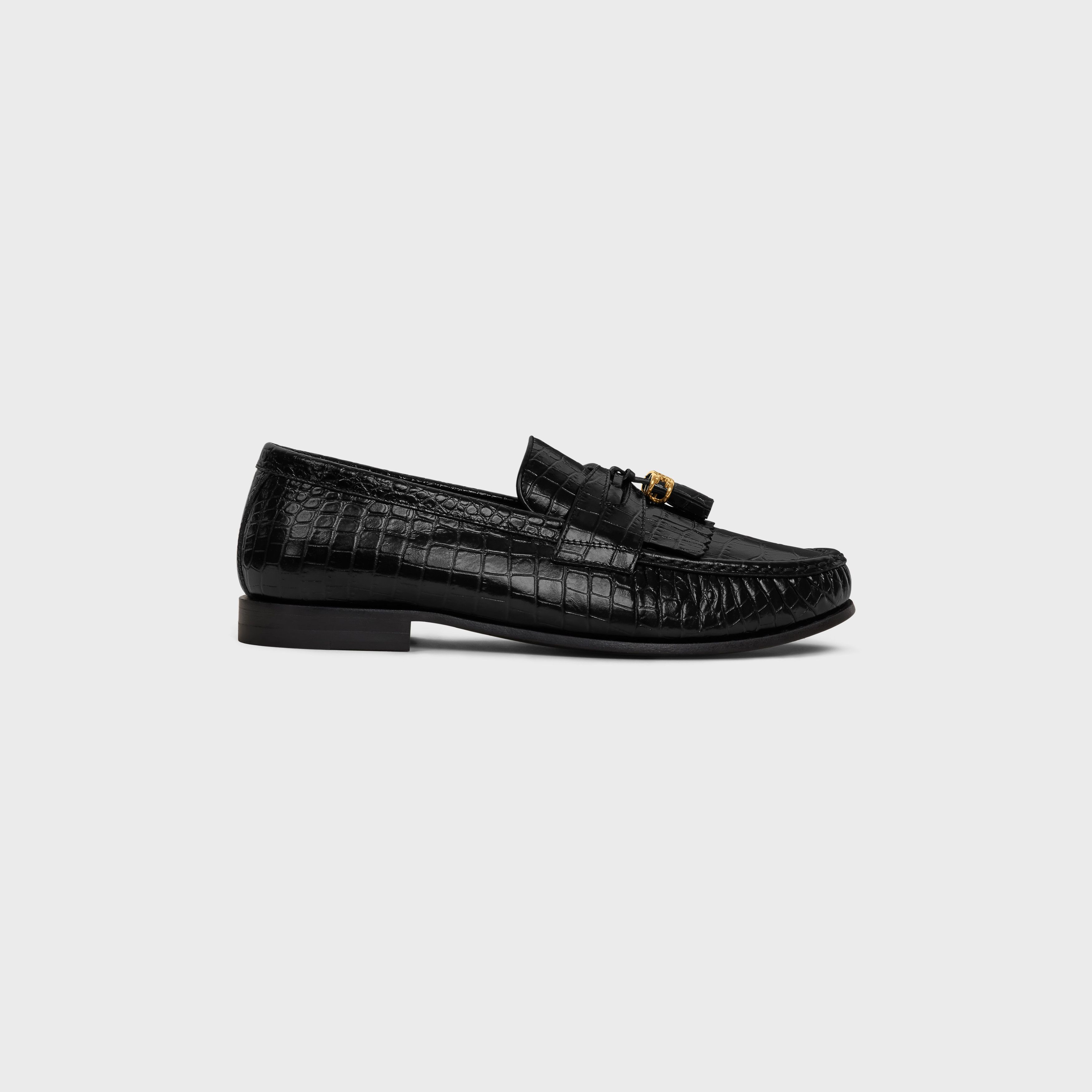 Celine CELINE LUCO LOAFER WITH TRIOMPHE TASSELS in Crocodile Stamped Calfskin Size US 5 / IT 35 - 1 Thumbnail
