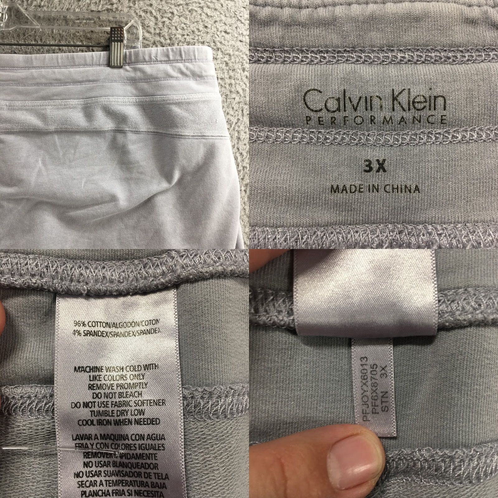 Calvin Klein Calvin Klein Performance Shorts Womens 3X Gray Cotton Blend Drawstring Waist Size 40" / US 18 - 9 Thumbnail