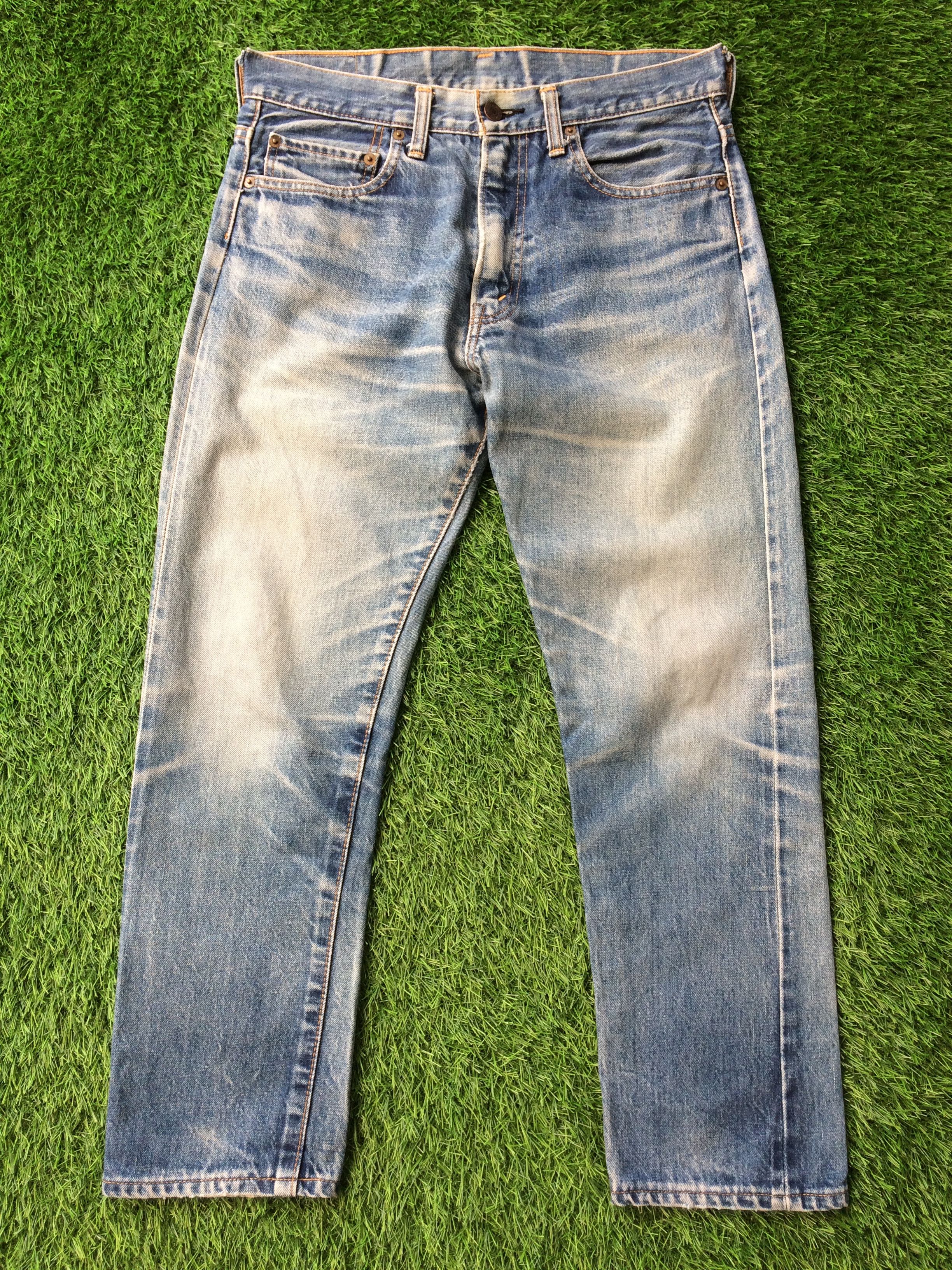 Japanese Brand × Jean Distressed Japanese Selvedge Faded Denim Jeans D-733 Size US 31 - 1 Thumbnail