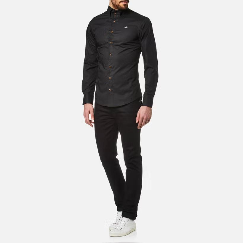 Vivienne Westwood o1y0525 Logo Solid Color Shirt in Black Size US S / EU 44-46 / 1 - 4 Thumbnail