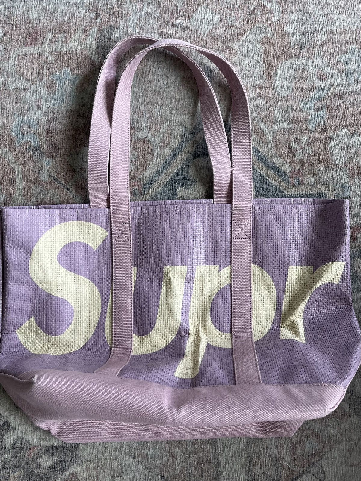 シュプリーム　Raffia tote　パープル Supreme Raffia Tote | Grailed