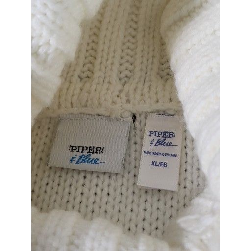 Other Piper & Blue Sweater Dress Women Sz XL White Cable Knit Cowl Size XL / US 12-14 / IT 48-50 - 5 Thumbnail