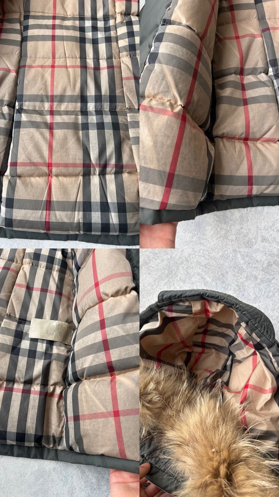 Burberry Burberry Brit Fur Ski Down Nova Check Parka Jacket Size L / US 10 / IT 46 - 17 Thumbnail