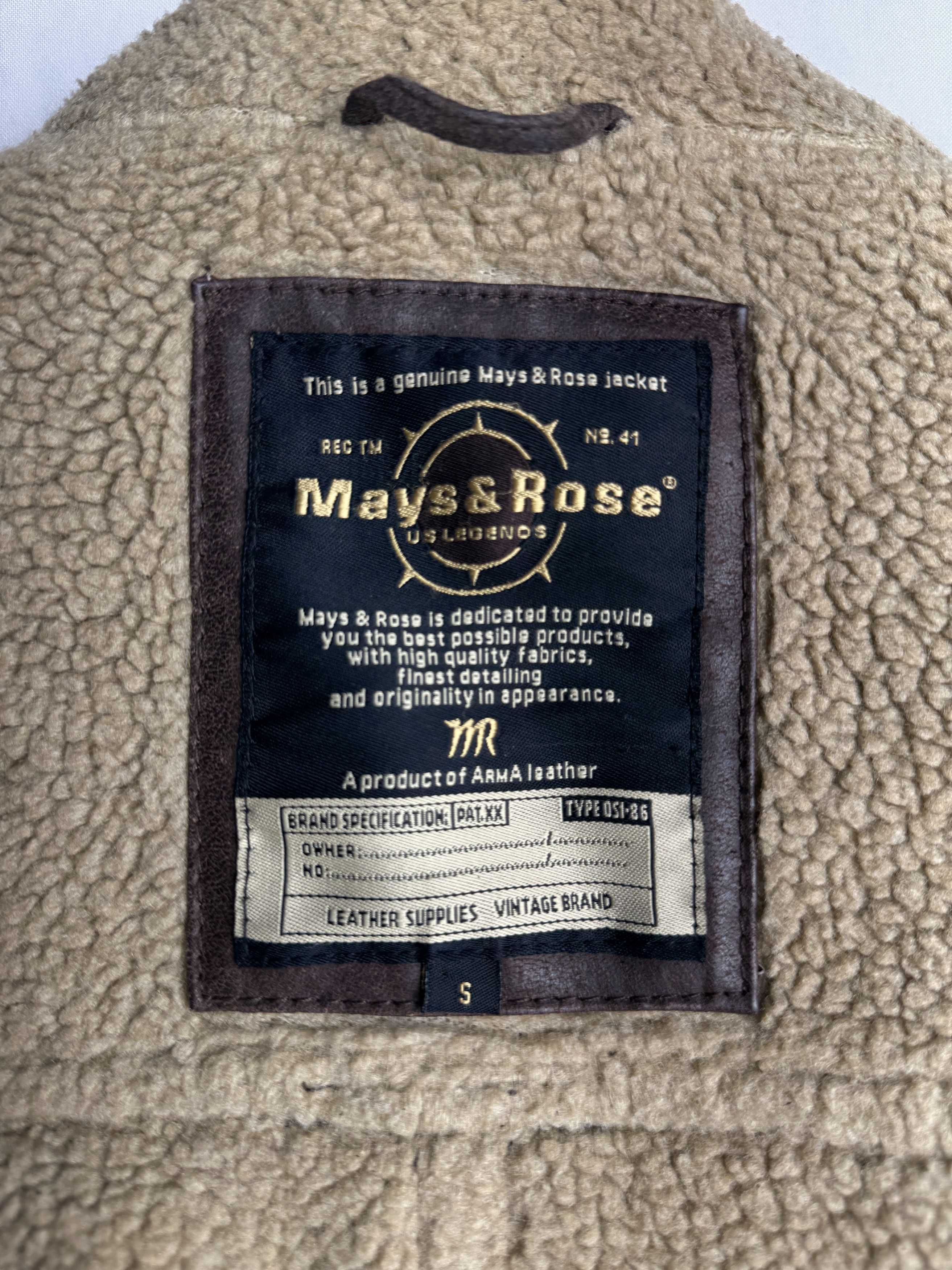 Genuine Leather × Leather MAYS & ROSE men’s zipped leather jacket Size US S / EU 44-46 / 1 - 6 Thumbnail