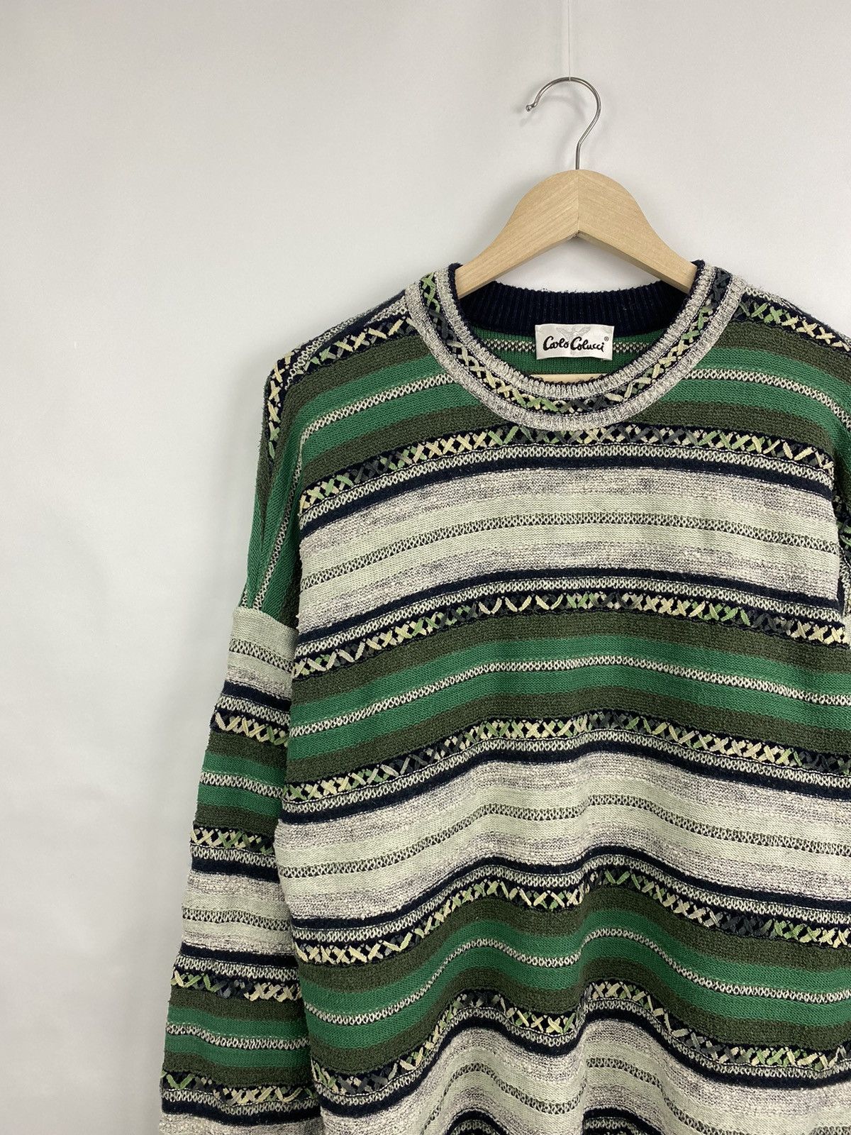 Carlo Colucci 🇺🇸 Vintage 90s Carlo Colucci Coogi Style Sweater Kapital styl Size US L / EU 52-54 / 3 - 2 Thumbnail