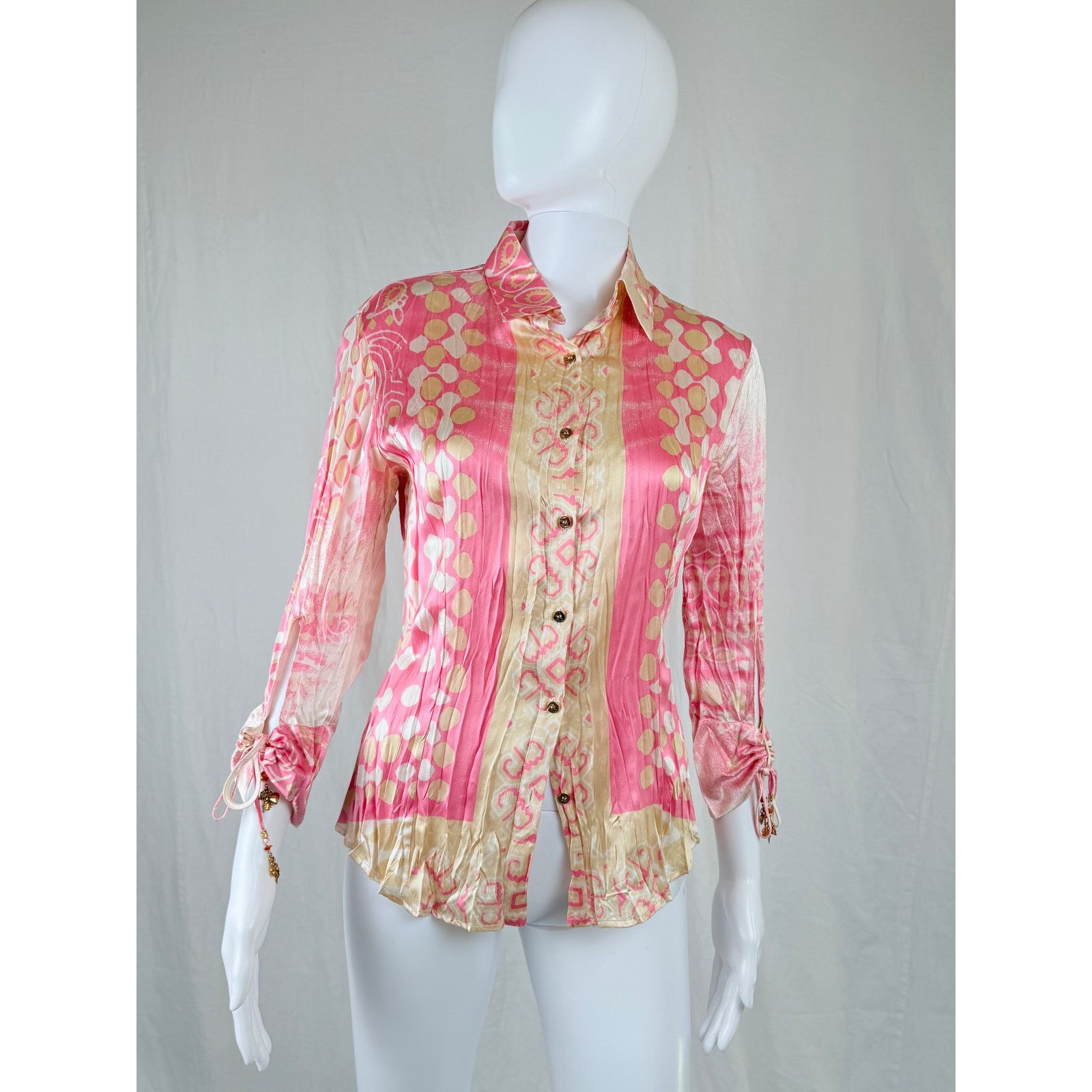 Roberto Cavalli Y2K Roberto Cavalli vintage silk charm blouse size S Size S / US 4 / IT 40 - 1 Thumbnail