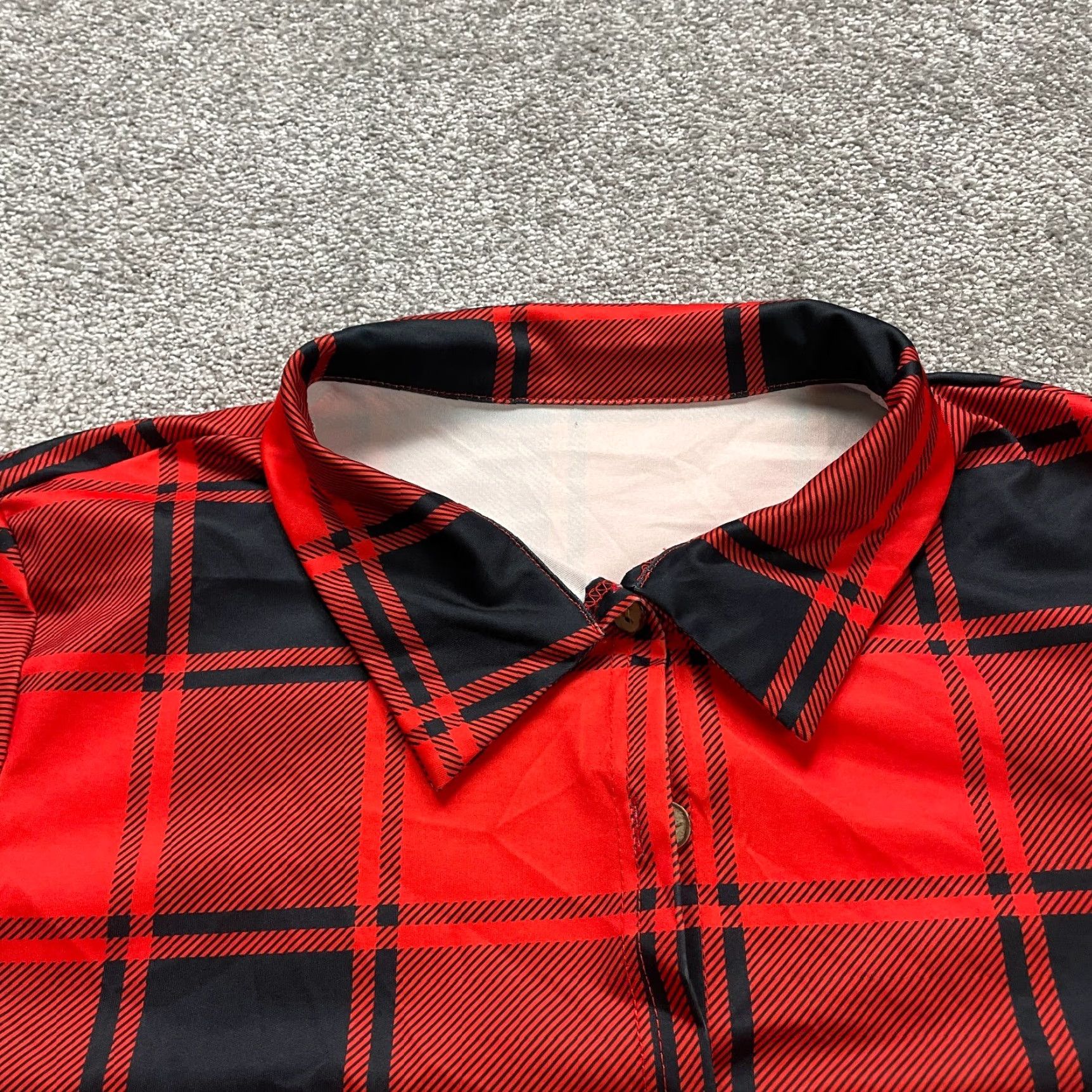 Vintage Unbranded Button Down Shirt Womens 2XL Red Black Plaid Short Sleeve Casual Top Size XXL / US 16-18 / IT 52-54 - 3 Thumbnail