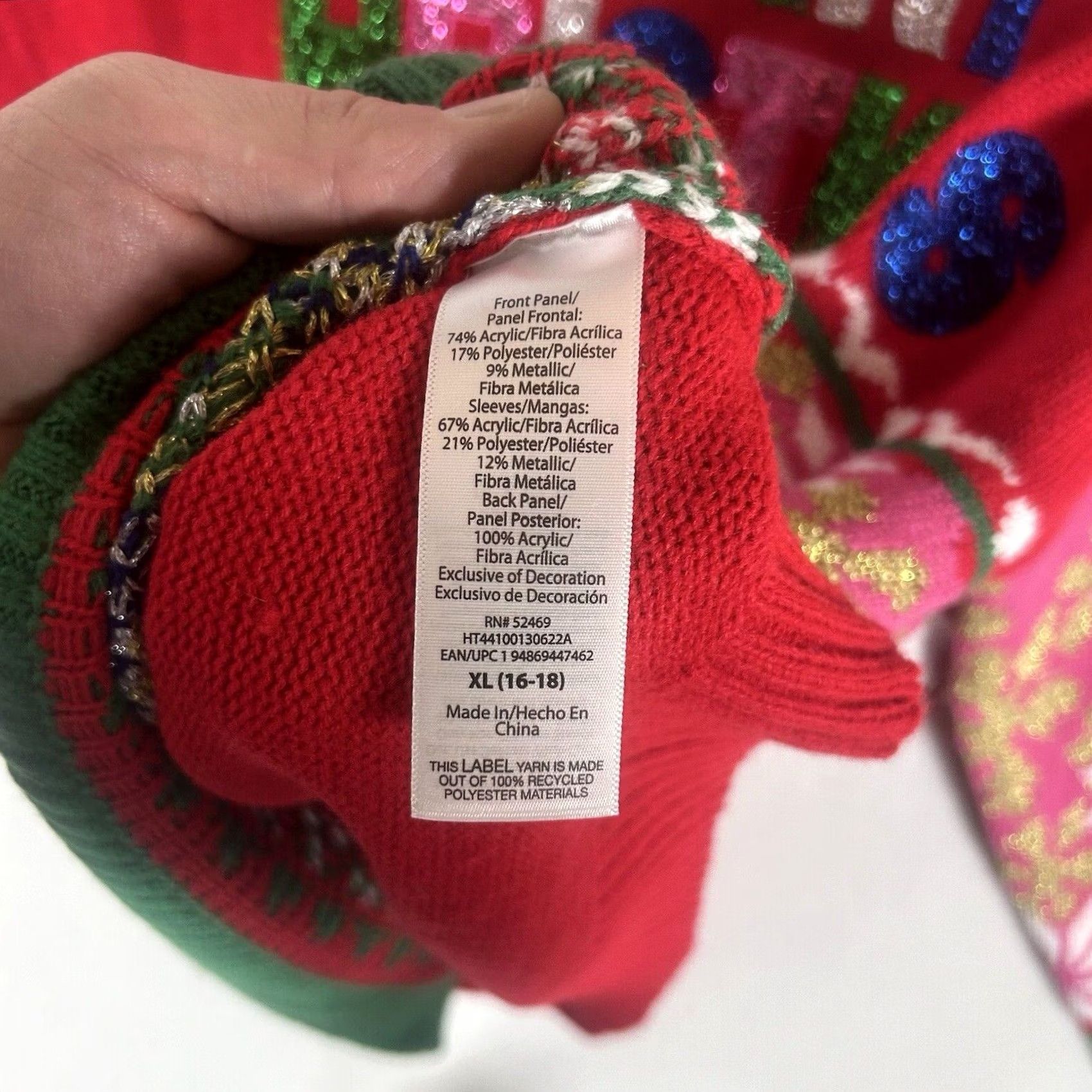 Vintage VINTAGE Ugly Christmas Sweater NEW Womens Juniors XL 16-18 Holiday Merry X-mas Red NWT Size XL / US 12-14 / IT 48-50 - 6 Thumbnail