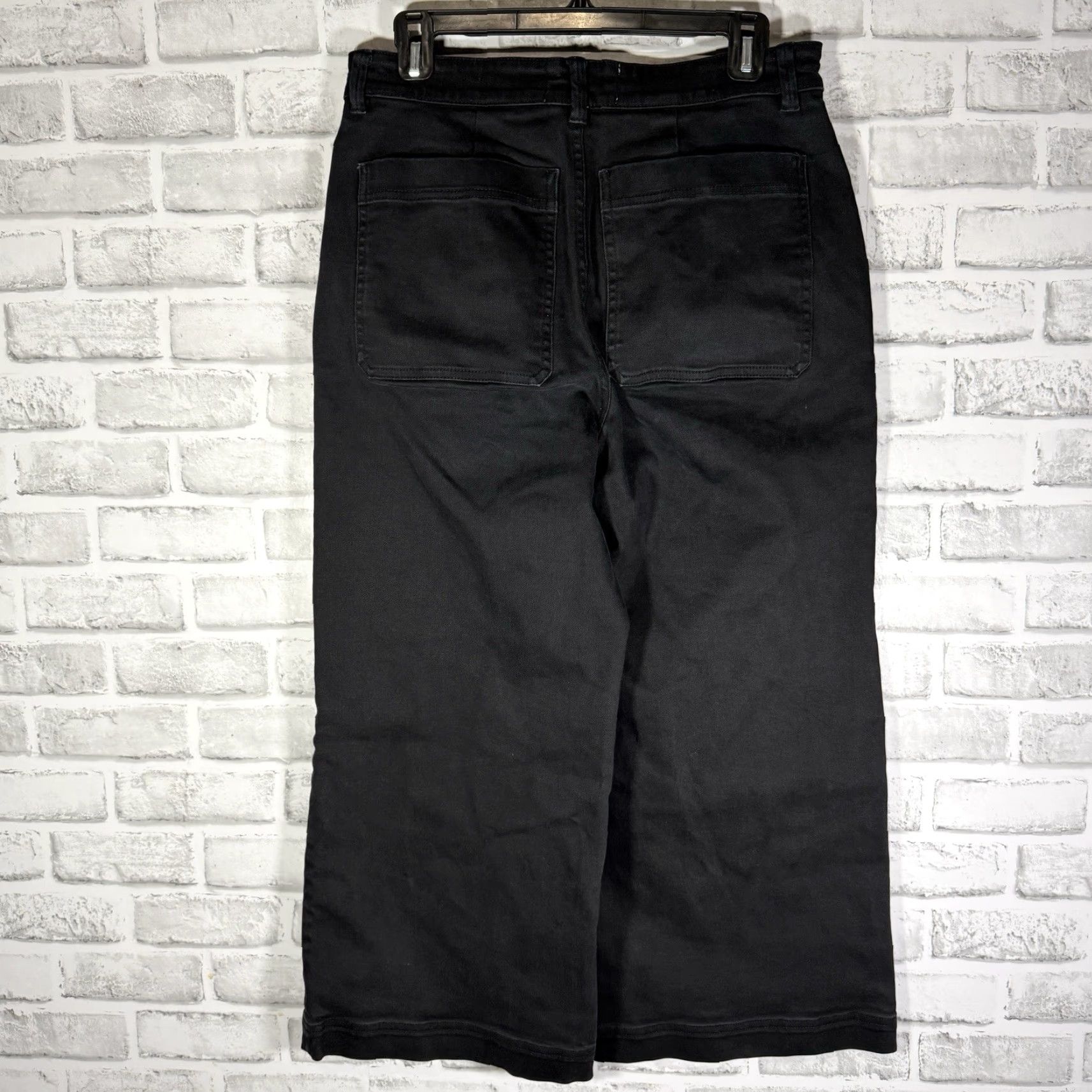 Everlane Everlane Pants Womens Size 8 Black Cropped Wide Casual 100% Cotton x 24 Size 30" / US 8 / IT 44 - 5 Thumbnail
