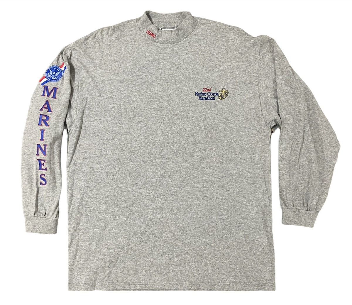 Vintage 🔥Rare🔥 Vtg USMC Turtle Neck Long Sleeve Tshirt Size US L / EU 52-54 / 3 - 2 Thumbnail