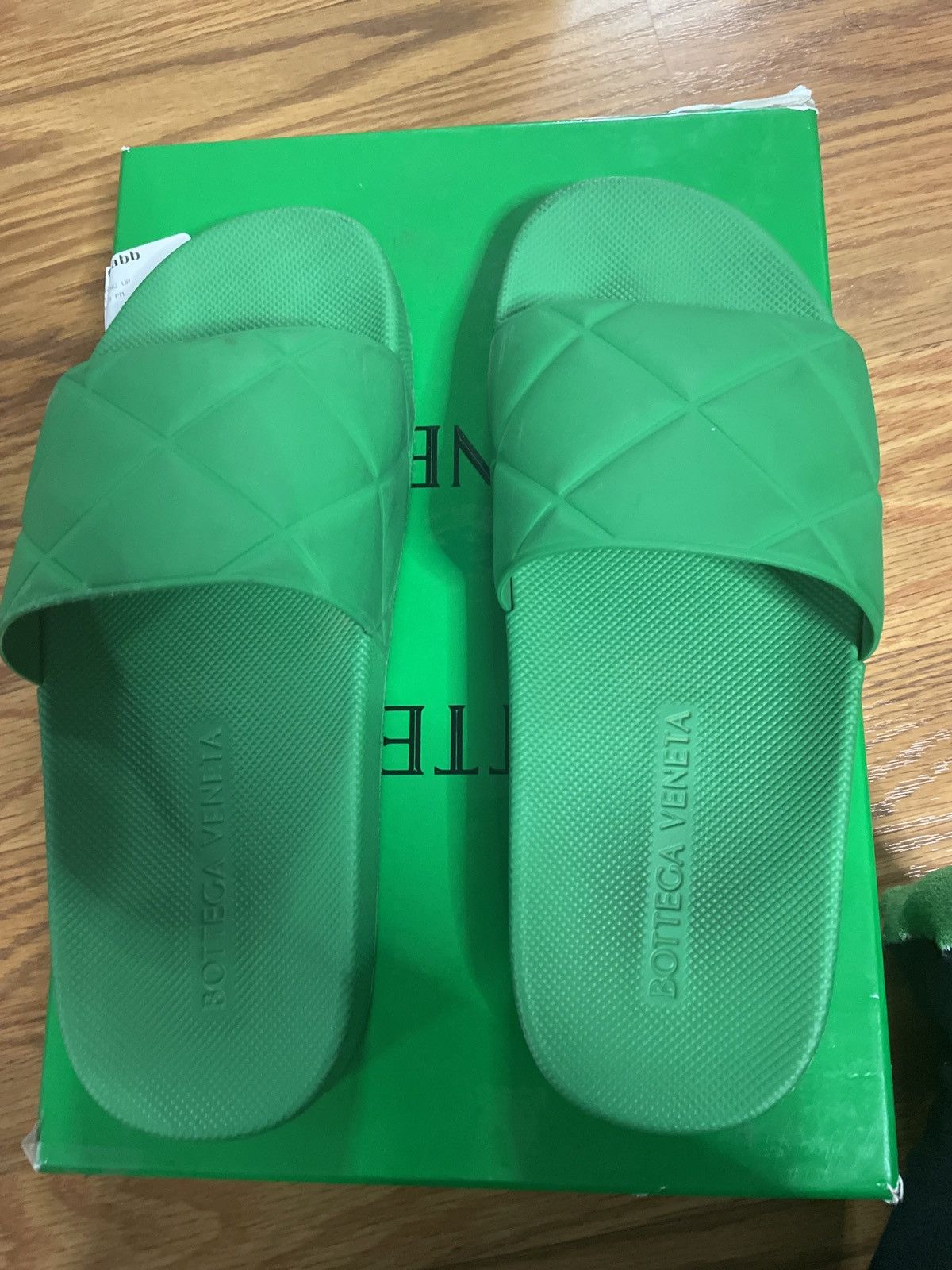 Bottega Veneta Slider sandal matt rubber grass Size US 8 / IT 38 - 5 Thumbnail