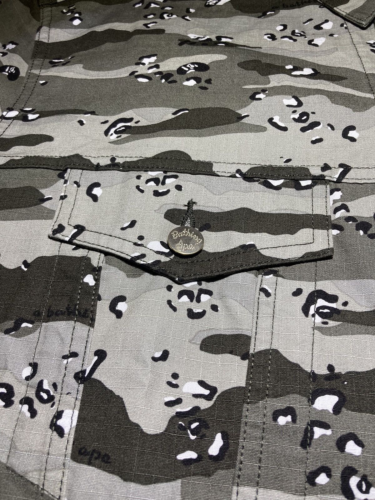 Bape 2018 Bape Gray Ape Face Camo Jacket Logo Denim Black Loose Size US M / EU 48-50 / 2 - 4 Thumbnail