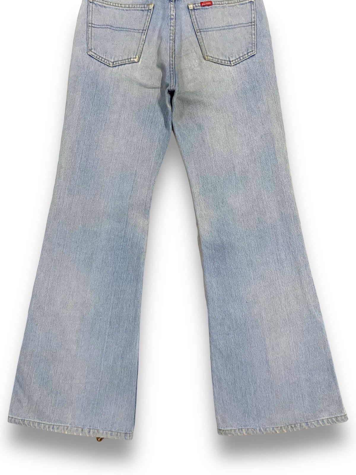 Big John Vintage 90s Big John Dirt Blue Washed Flare Distressed Jeans Size US 29 - 19 Thumbnail