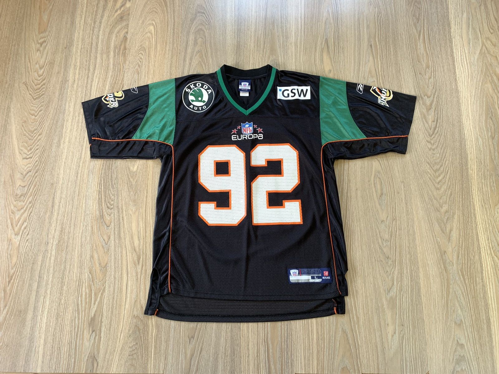 NFL × Reebok × Vintage Reebok NFL Berlin Thunder Patrick Finke #92 Jersey 2007 Size US L / EU 52-54 / 3 - 1 Thumbnail