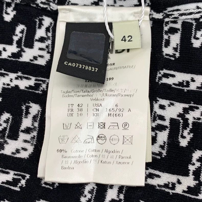 Fendi Fendi Gray Logo Print Cotton Dress Size US 42 / EU 58 - 7 Thumbnail