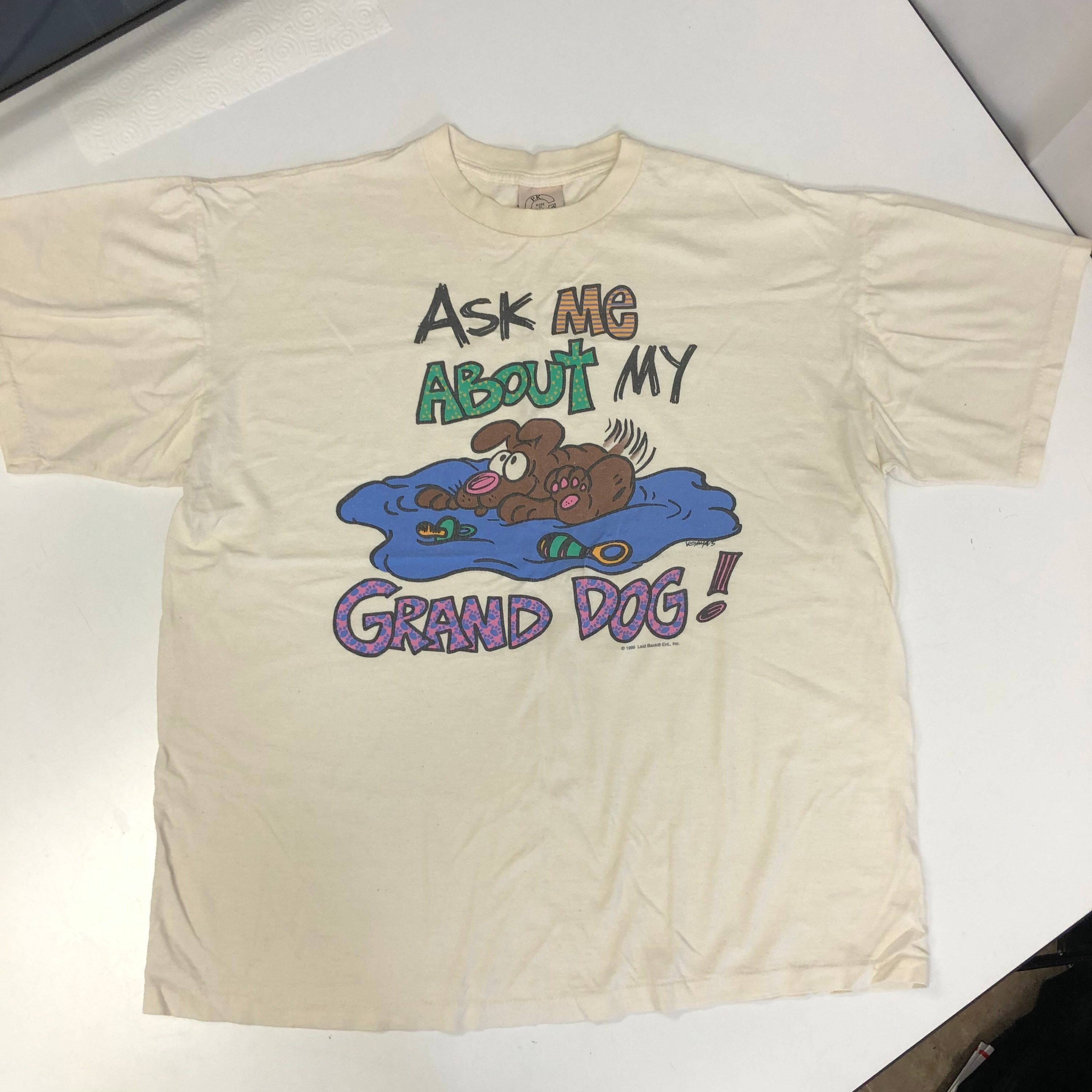 Other 1996 LAID BACK Graffiti CARTOON Grand DoG Best Friend Tee Size US XL / EU 56 / 4 - 5 Thumbnail