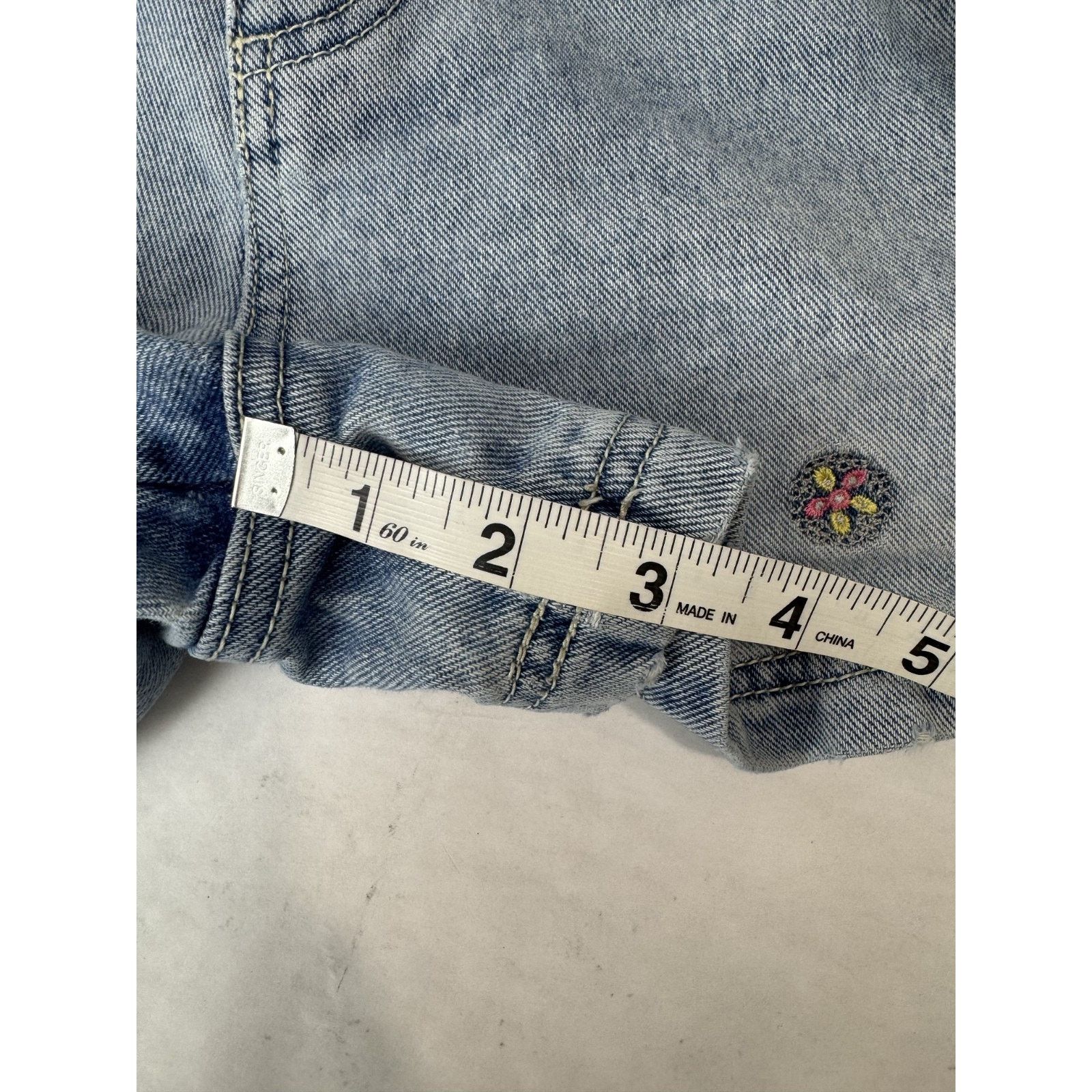 Other Vtg 80s No Excuses Embroidered Floral Jean Short Festival 9 Size 28" / US 6 / IT 42 - 6 Thumbnail