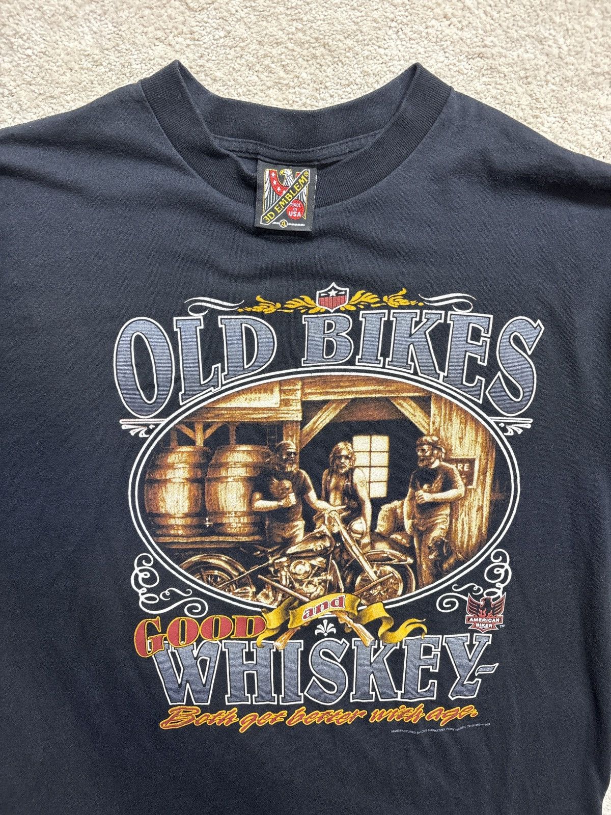 Other Vtg 1993 3D Emblem American Biker Whiskey Shirt Size US L / EU 52-54 / 3 - 1 Thumbnail
