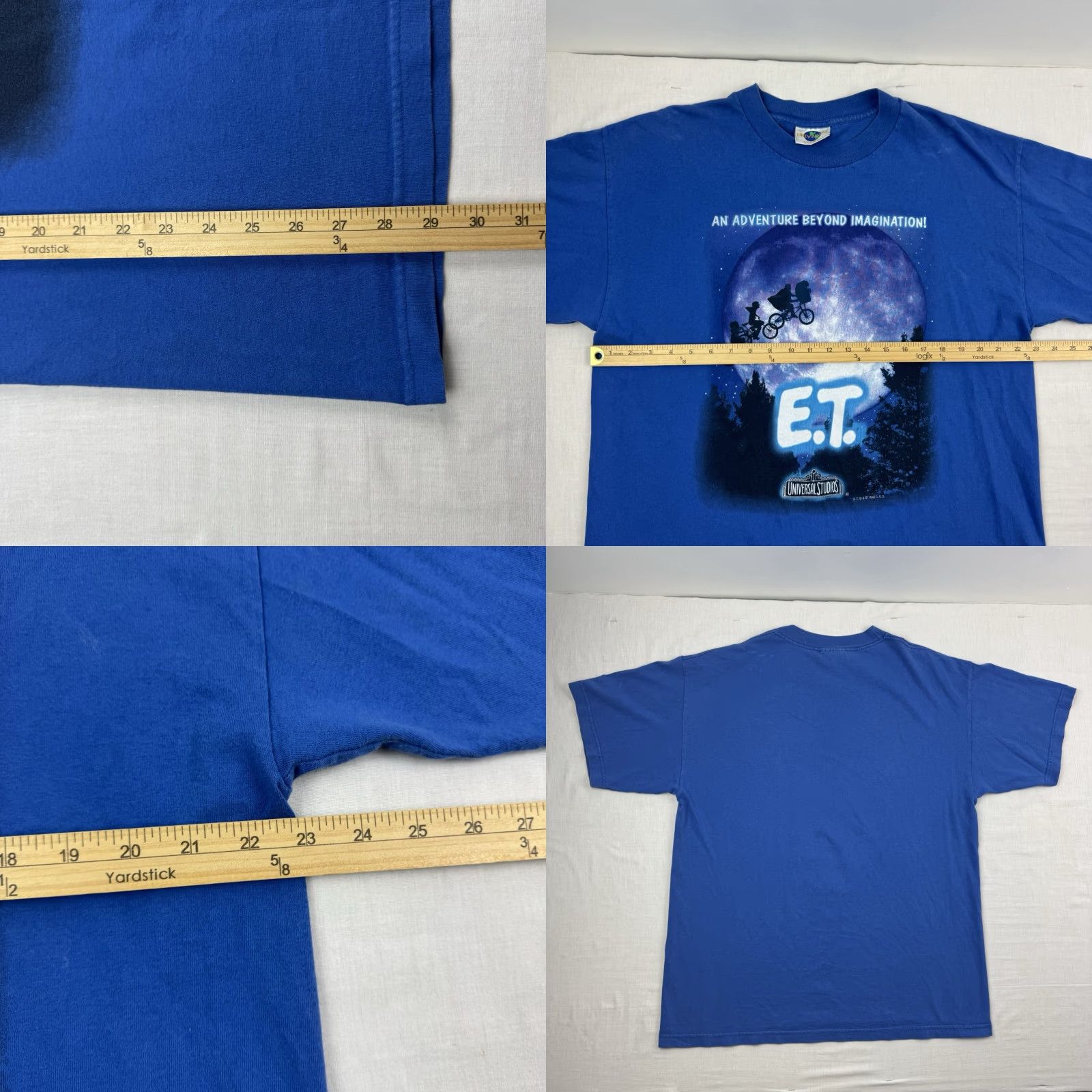 VINTAGE Universal Studios ET T-Shirt Men XL Blue Movie 90s Theme Park