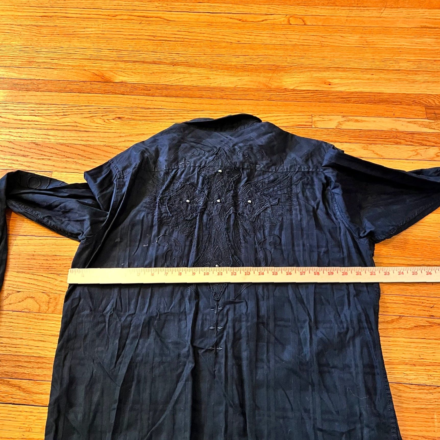 Affliction Affliction Shirt XL Black Long Sleeve Button Up Cross Skull Mens Size US XL / EU 56 / 4 - 6 Thumbnail