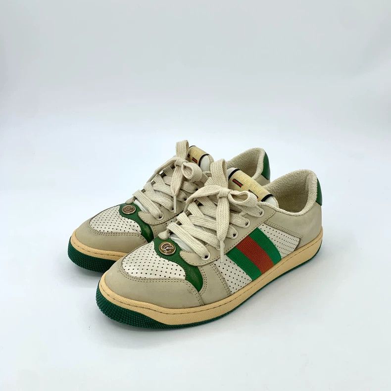 Gucci Color-blocking GG enamel printed lace-up casual dirty