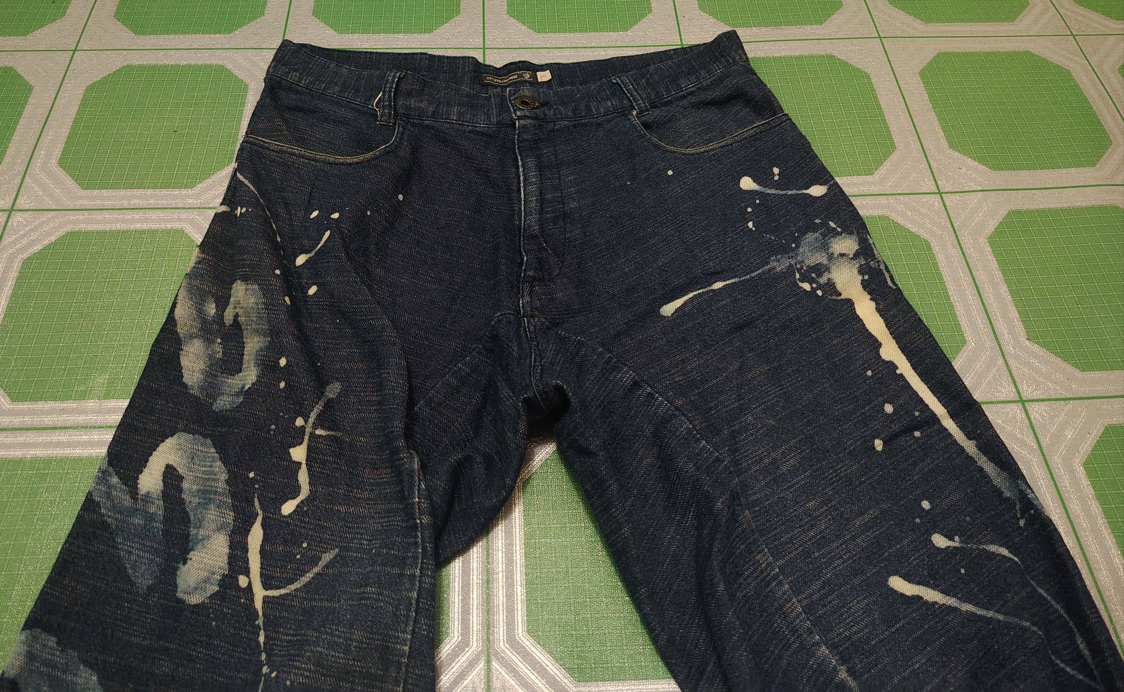 291295=Homme Rare!! 291295=Homme Baggy Pants paint splatter Twisted style Size US 33 - 5 Thumbnail