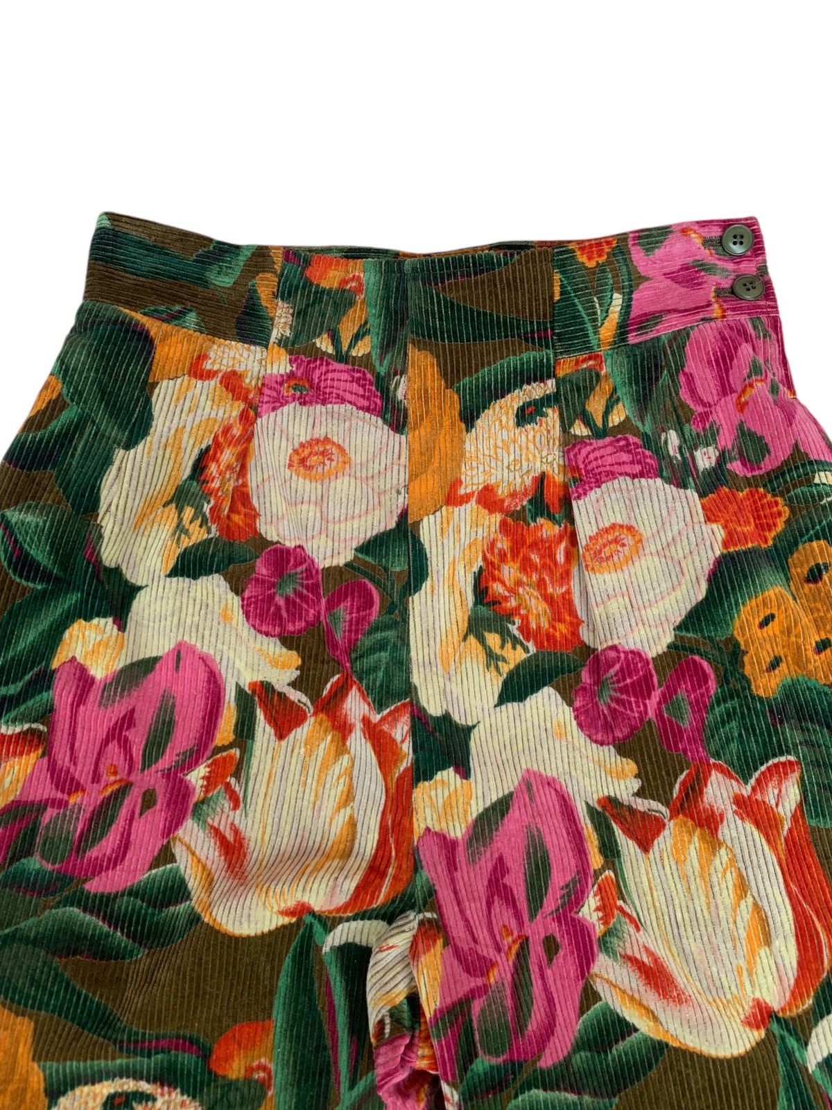 Designer × Kenzo Vintage kenzo paris flower corduroy pants Size 28" / US 6 / IT 42 - 5 Thumbnail