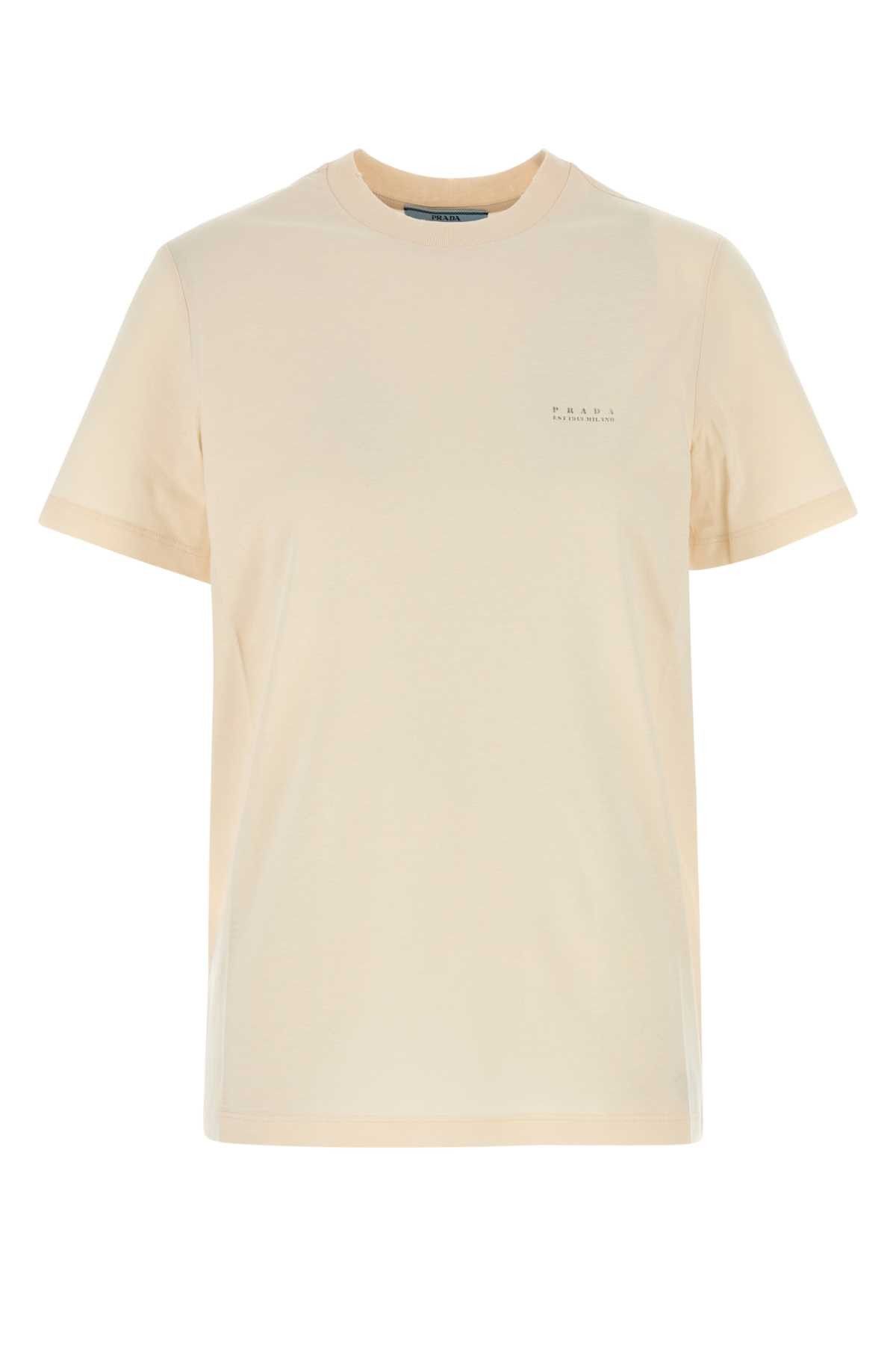 Prada Sand Cotton T-Shirt Size M / US 6-8 / IT 42-44 - 1 Thumbnail