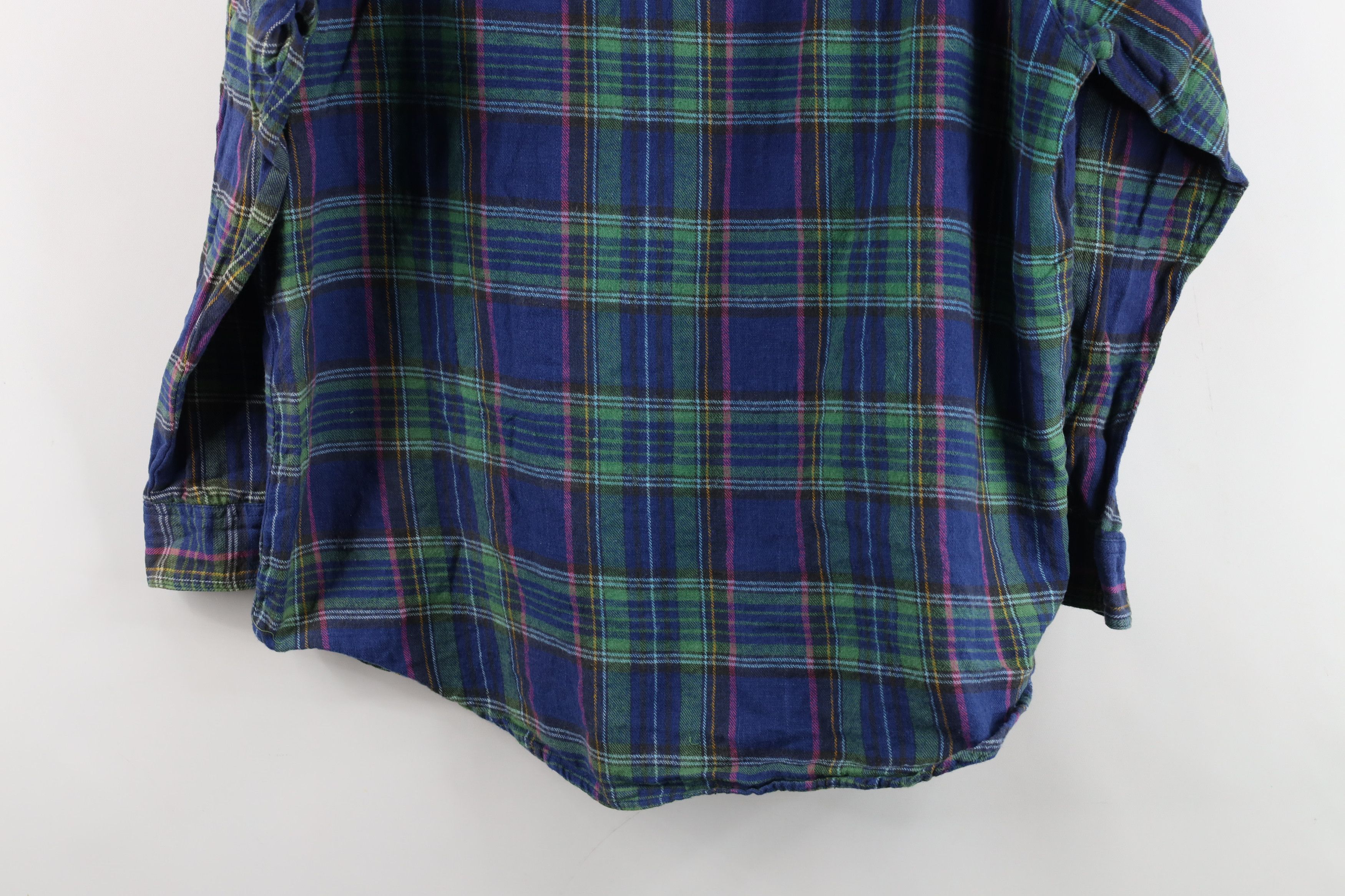 Vintage Vintage 90s Streetwear Rainbow Plaid Flannel Button Shirt Size L / US 10 / IT 46 - 11 Thumbnail
