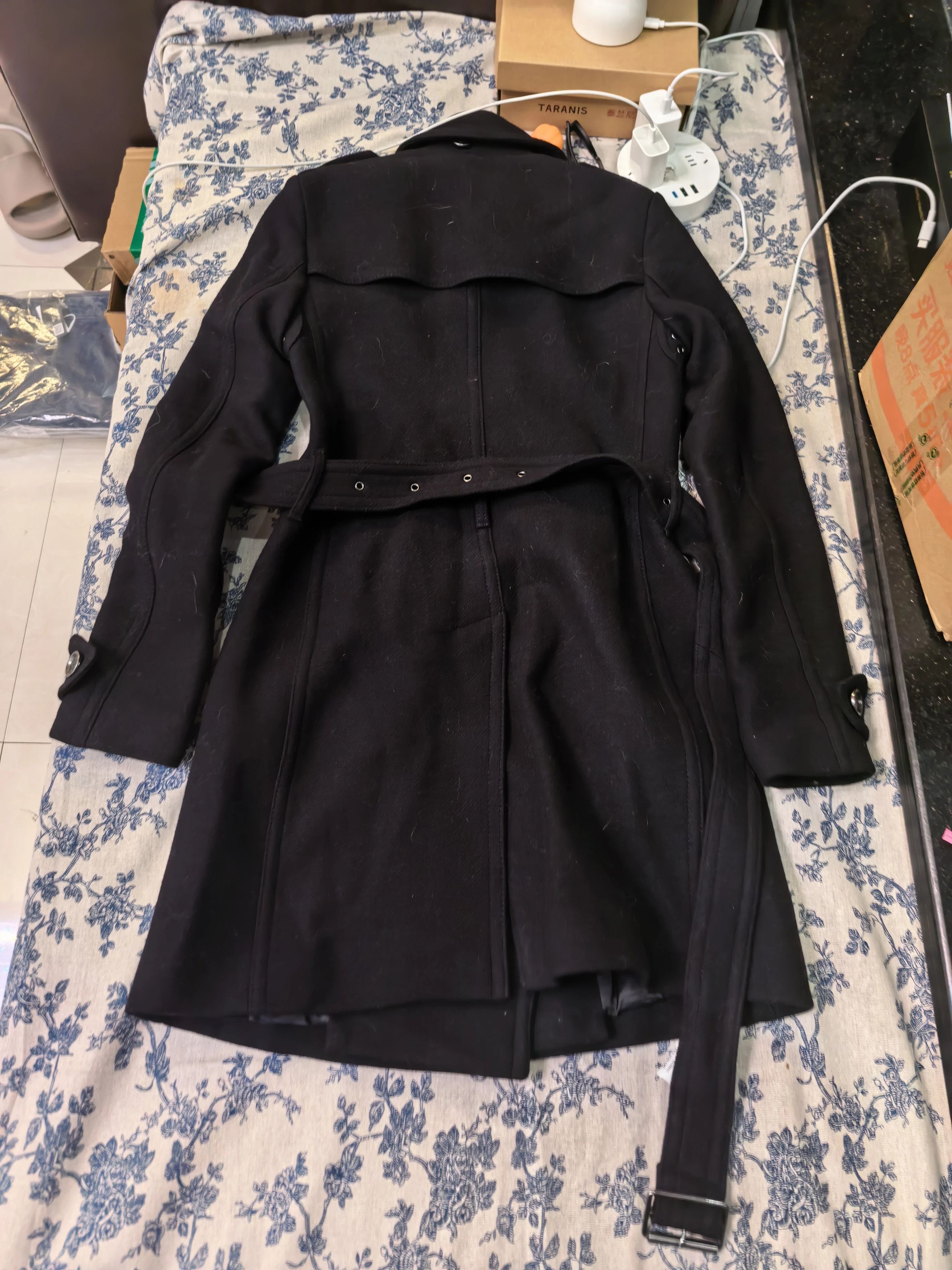 Burberry Burberry Classic Double-Breasted Black Wool Coat UK4 Size XS / US 0-2 / IT 36-38 - 8 Thumbnail