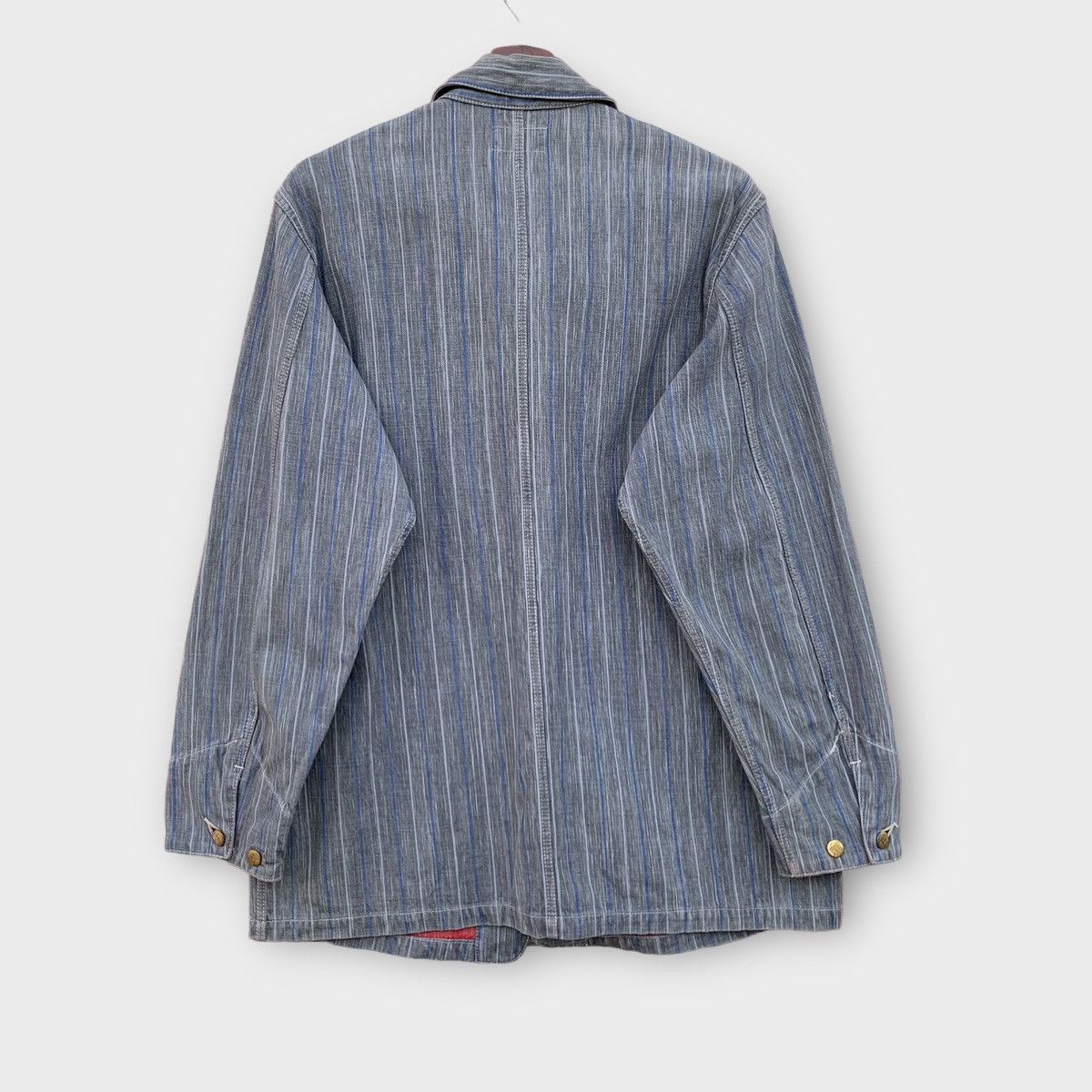 Toyo Enterprises VINTAGE SUGAR CANE DENIM STRIPE CHORE JACKET Size US M / EU 48-50 / 2 - 2 Thumbnail