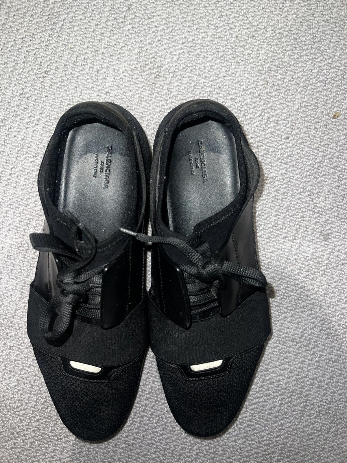 Balenciaga Balenciaga Race Runner Black Leather & Mesh Sneakers Size 8 Size US 8 / EU 41 - 7 Thumbnail