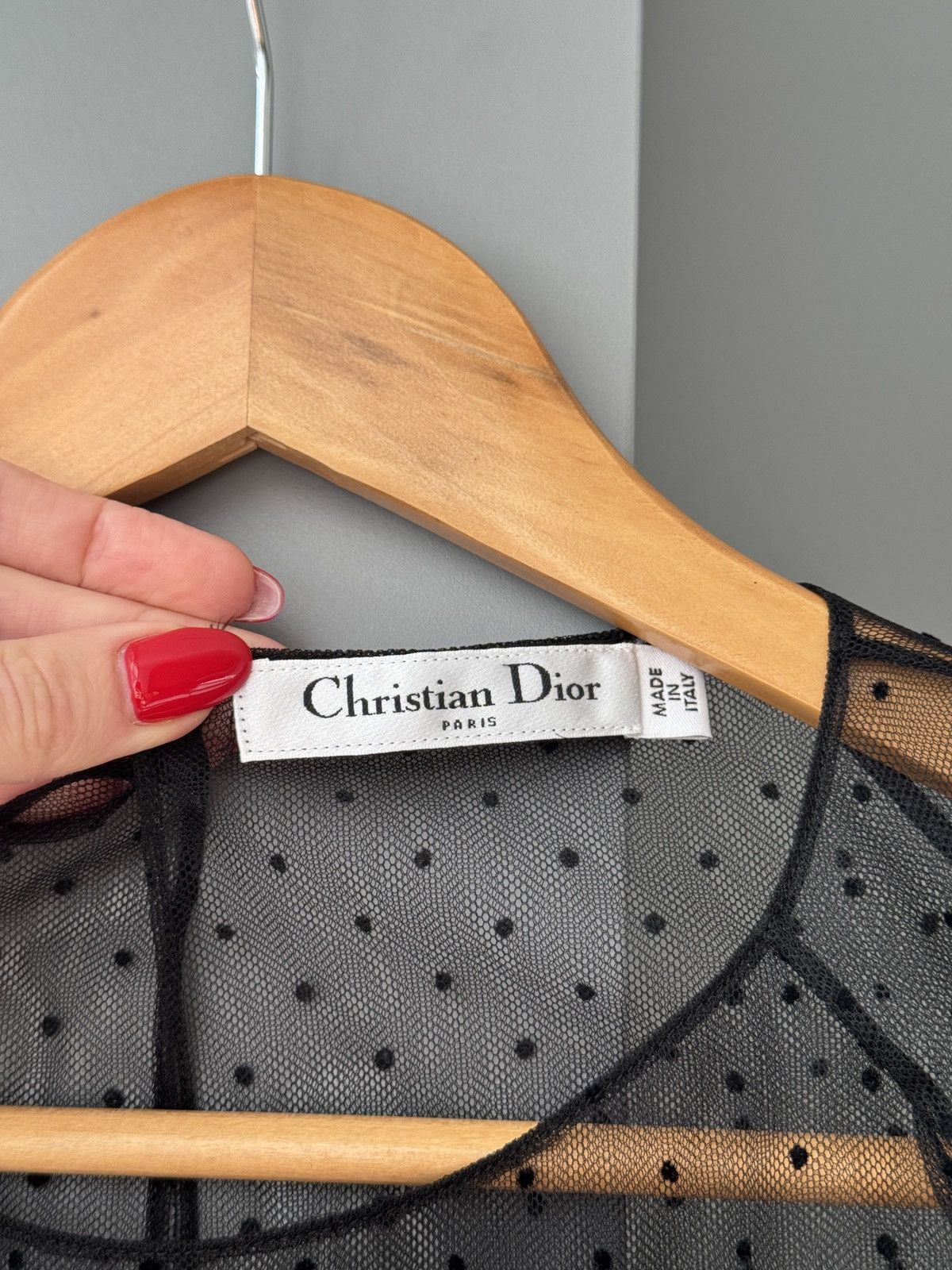 Dior Christian Dior Black Silk Organza Heart Embelishment Blouse Size XS / US 0-2 / IT 36-38 - 2 Thumbnail