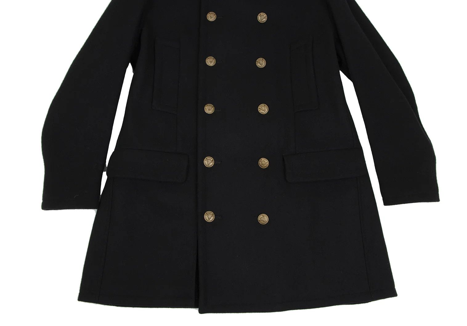 Jean Paul Gaultier Wool Coat with Metal Buttons in Black, Size 48 Size US M / EU 48-50 / 2 - 5 Thumbnail
